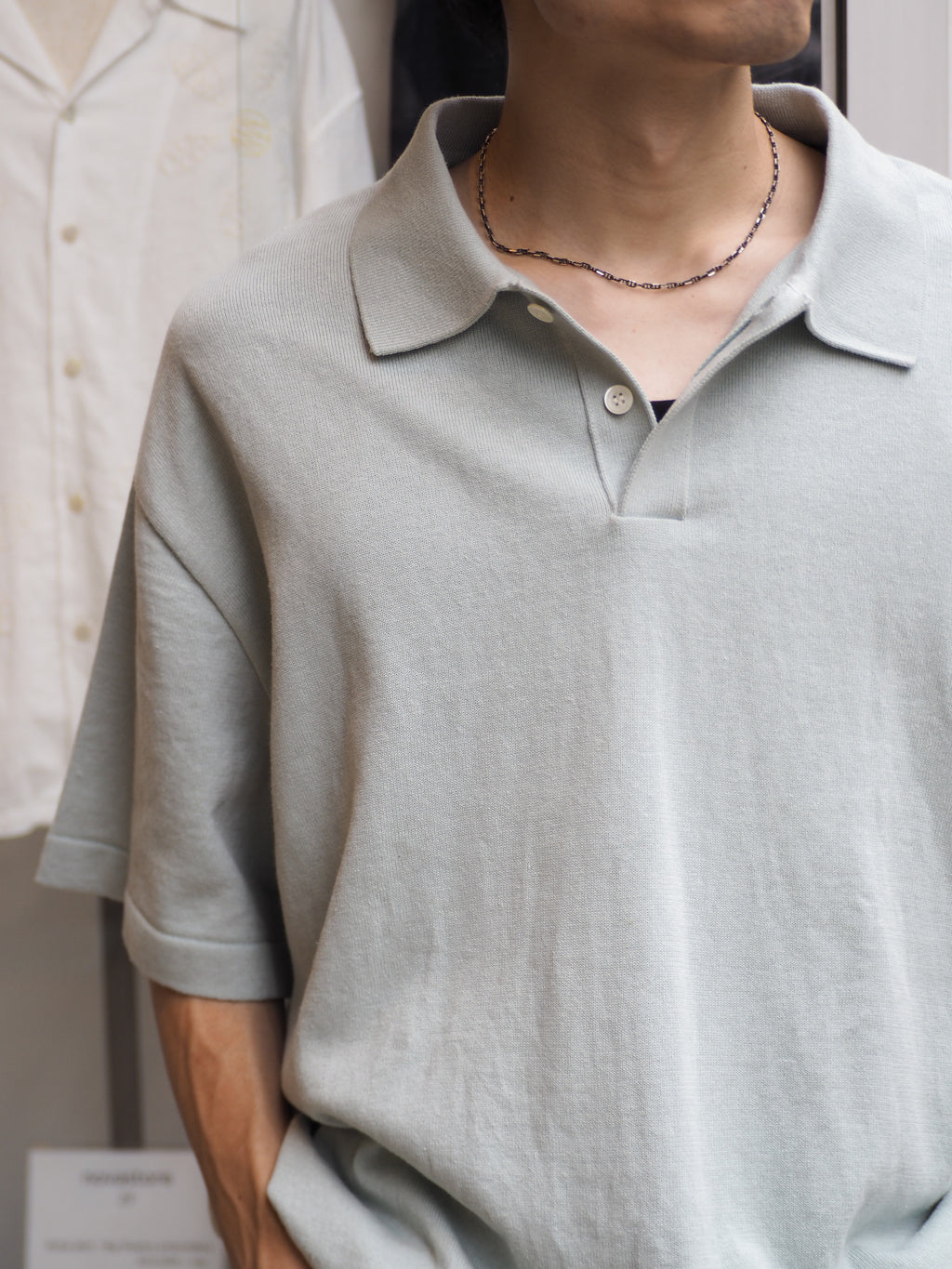 superNova. Knit polo - Cotton linen / Mint