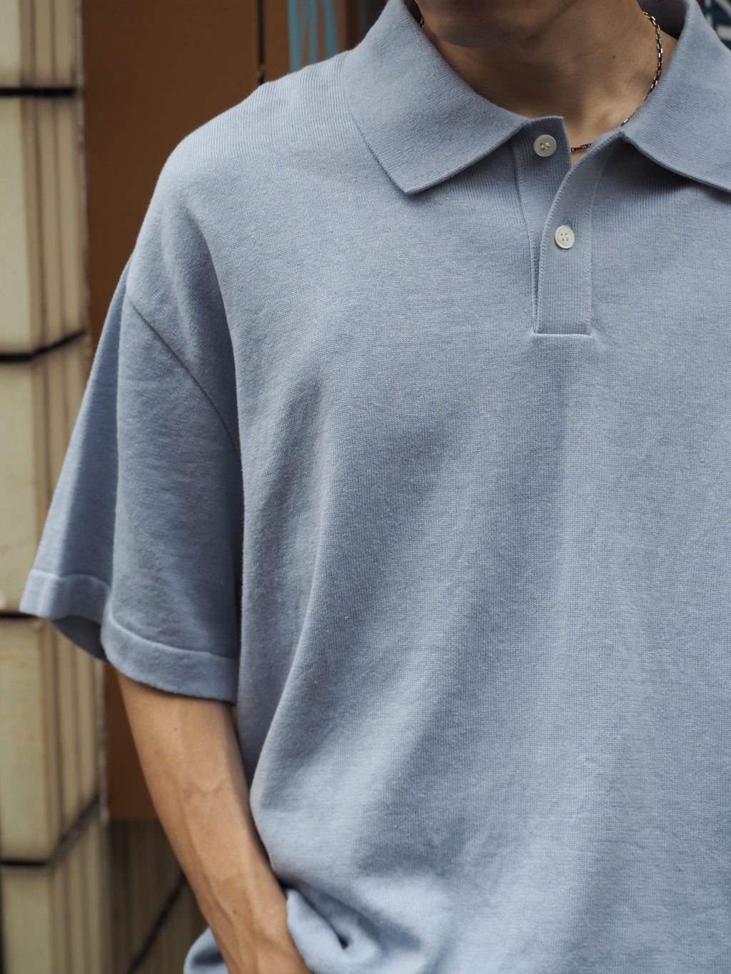 superNova. Knit polo - Cotton linen / Lavender