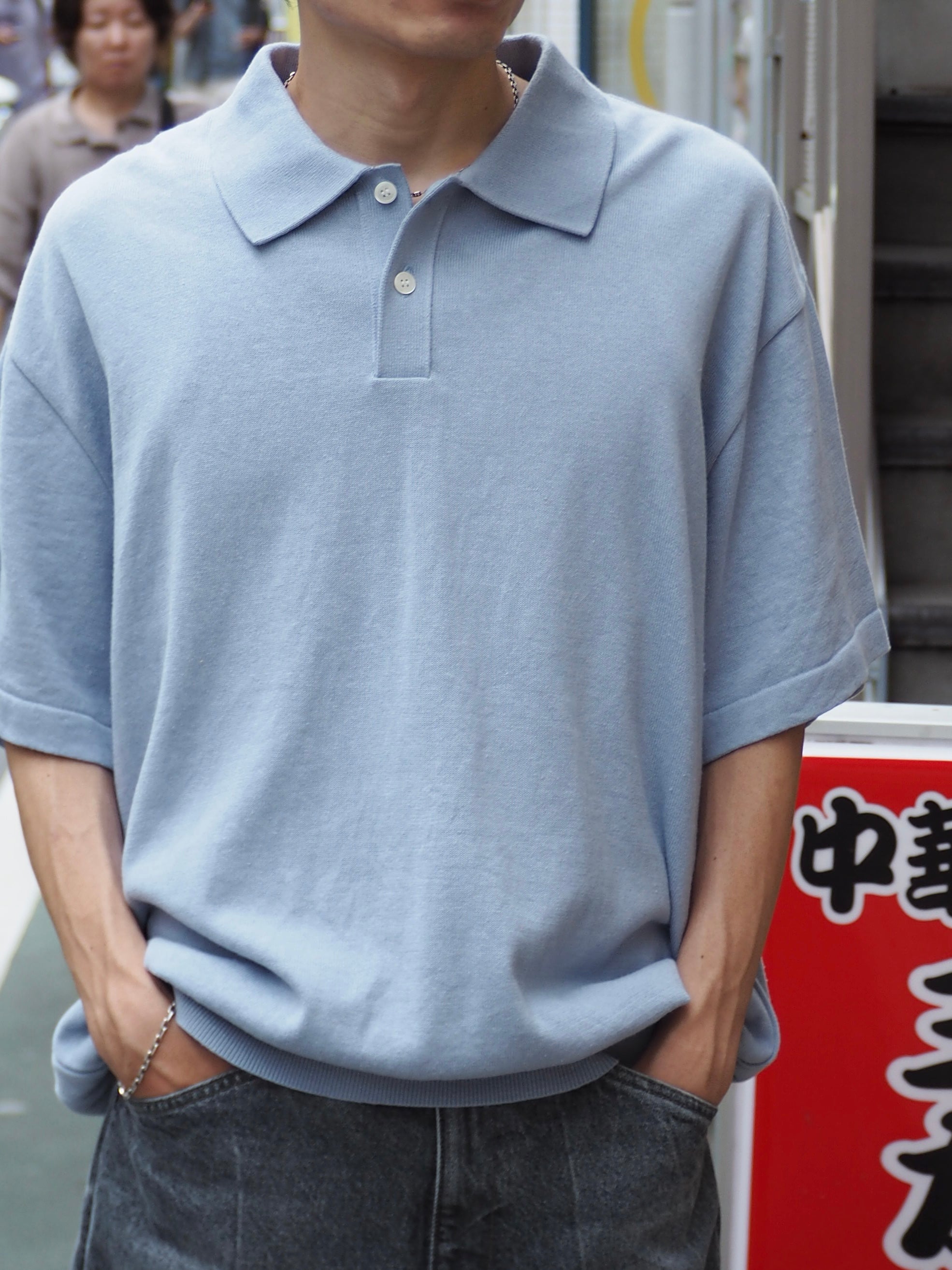 superNova. Knit polo - Cotton linen / Lavender