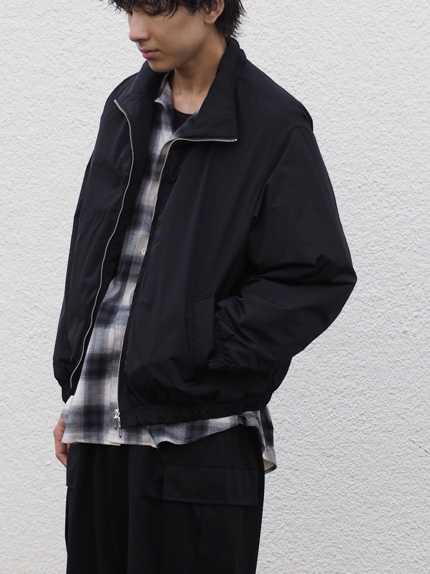【sizeM LAST1】superNova. Quilted lining track jacket - Taffeta / Black
