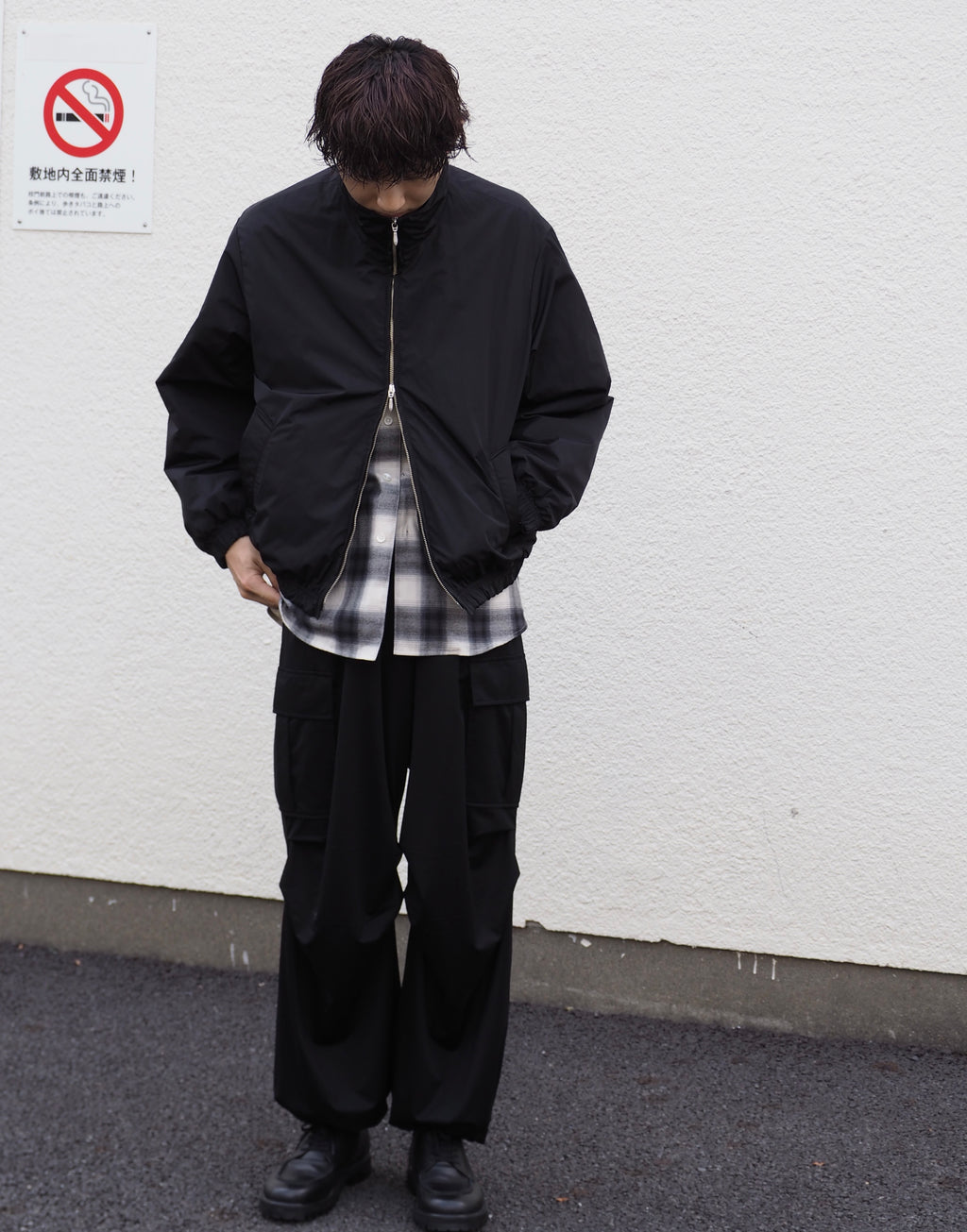 【sizeM LAST1】superNova. Quilted lining track jacket - Taffeta / Black