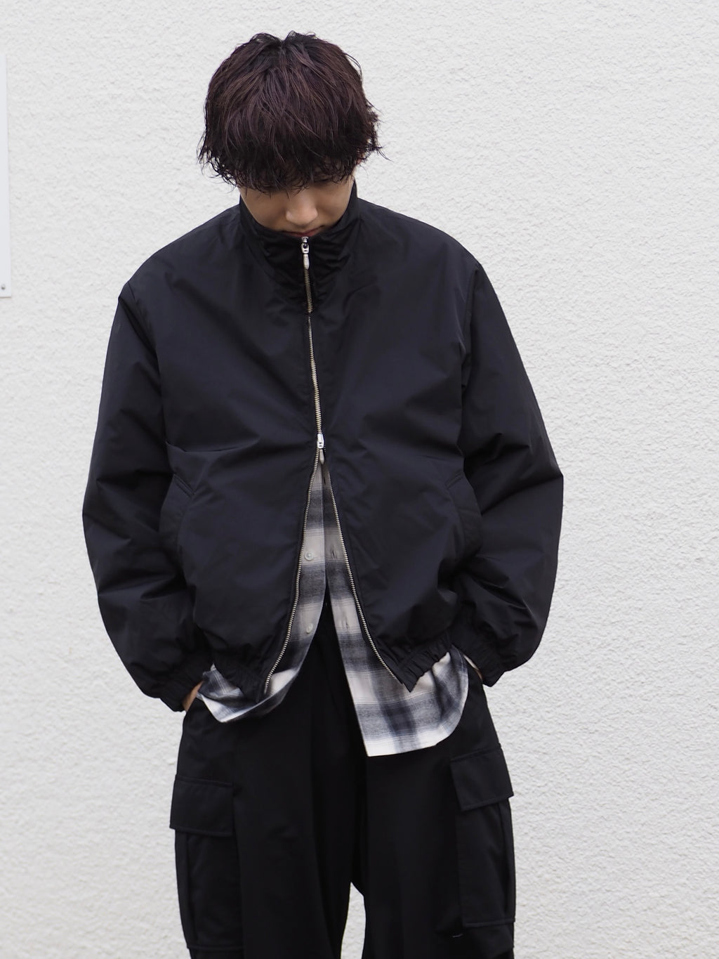 【sizeM LAST1】superNova. Quilted lining track jacket - Taffeta / Black