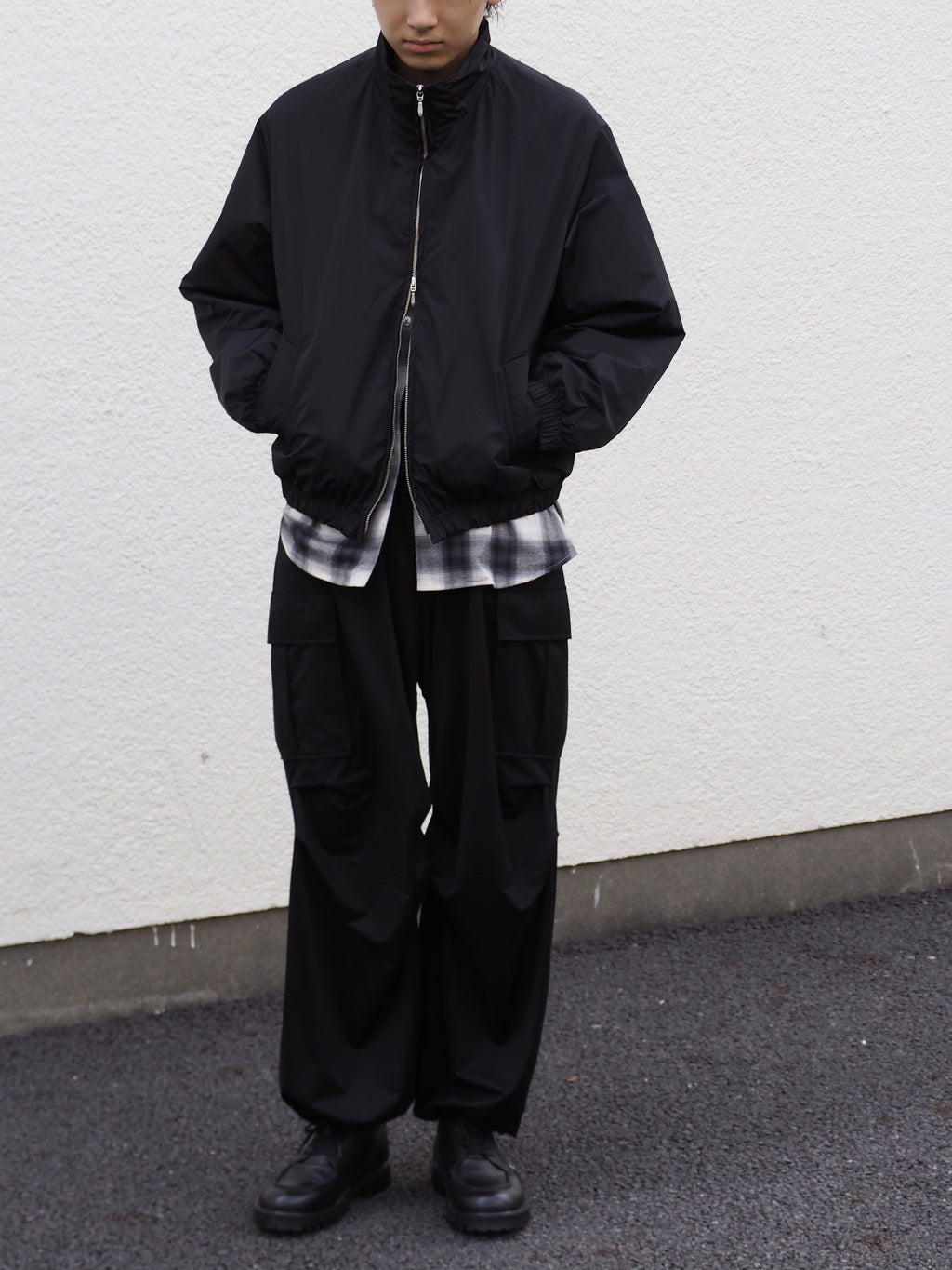 【sizeM LAST1】superNova. Quilted lining track jacket - Taffeta / Black