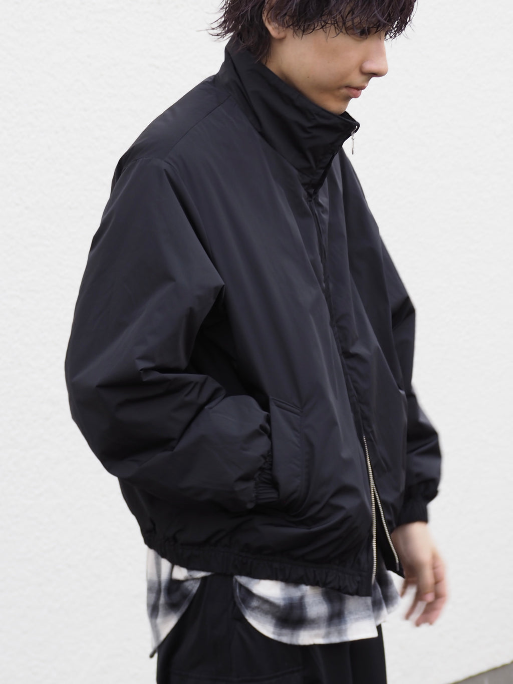 【sizeM LAST1】superNova. Quilted lining track jacket - Taffeta / Black