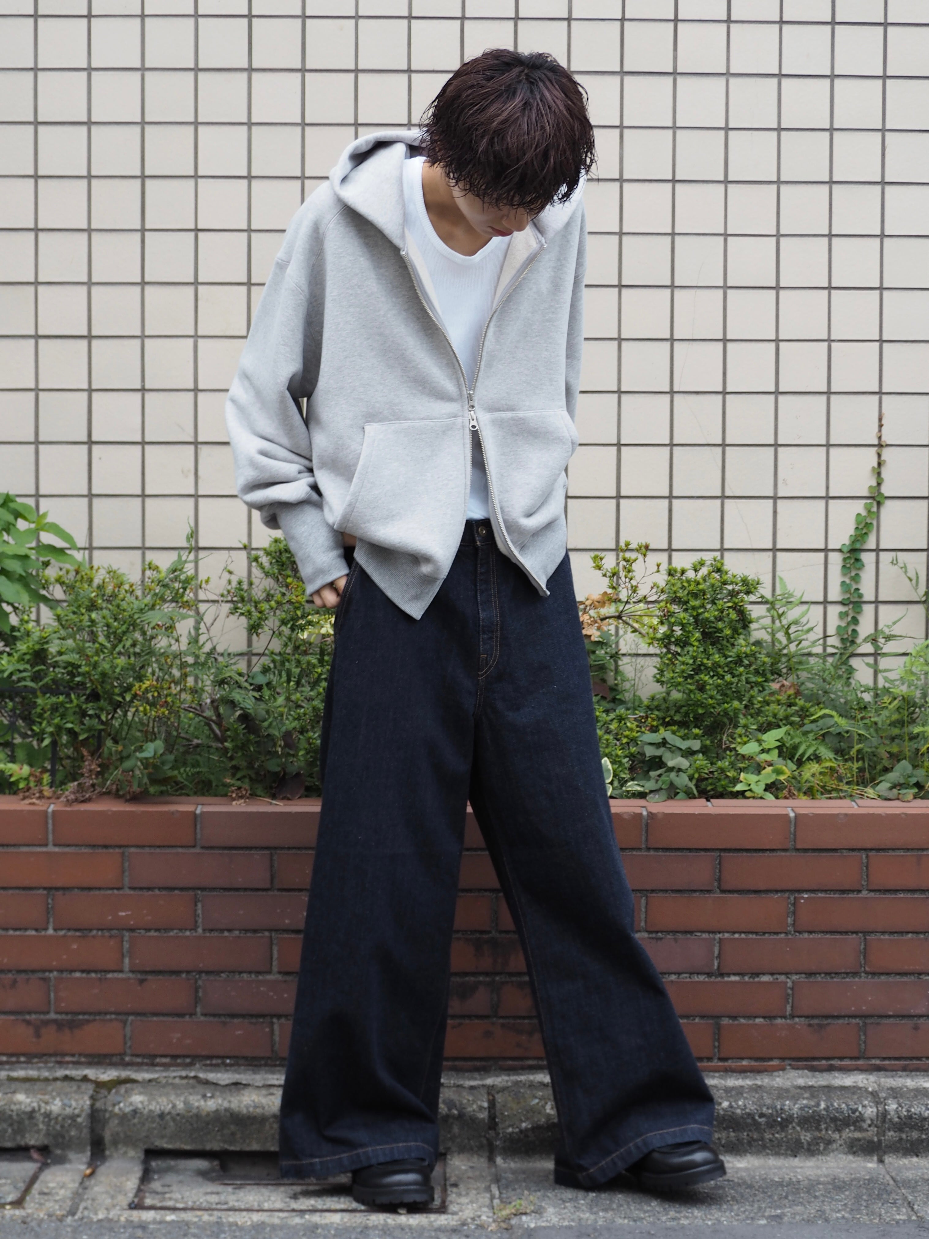 superNova. Oversized Jacquard Sweat Zip Hoodie / Gray