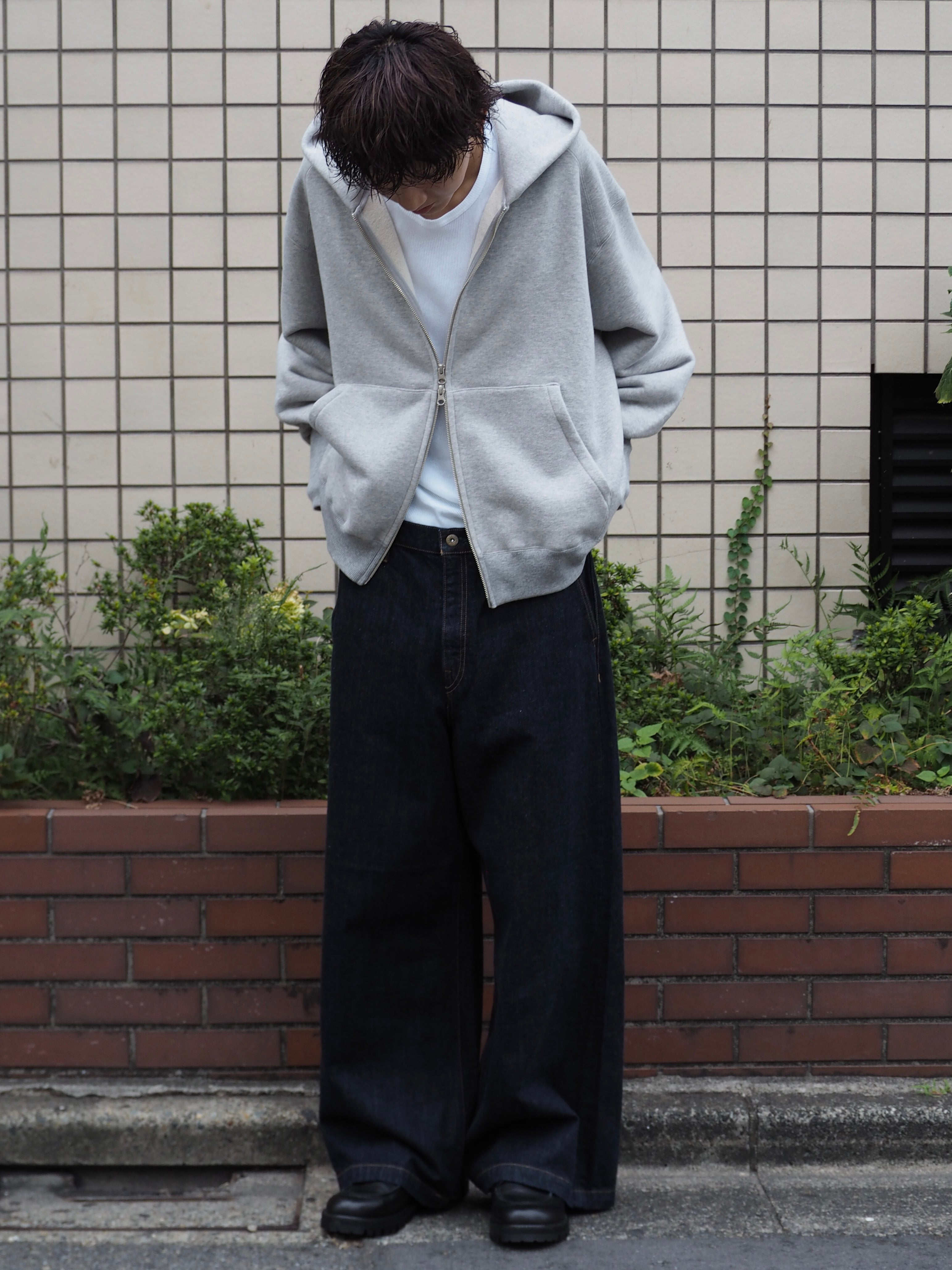 superNova. Oversized Jacquard Sweat Zip Hoodie / Gray