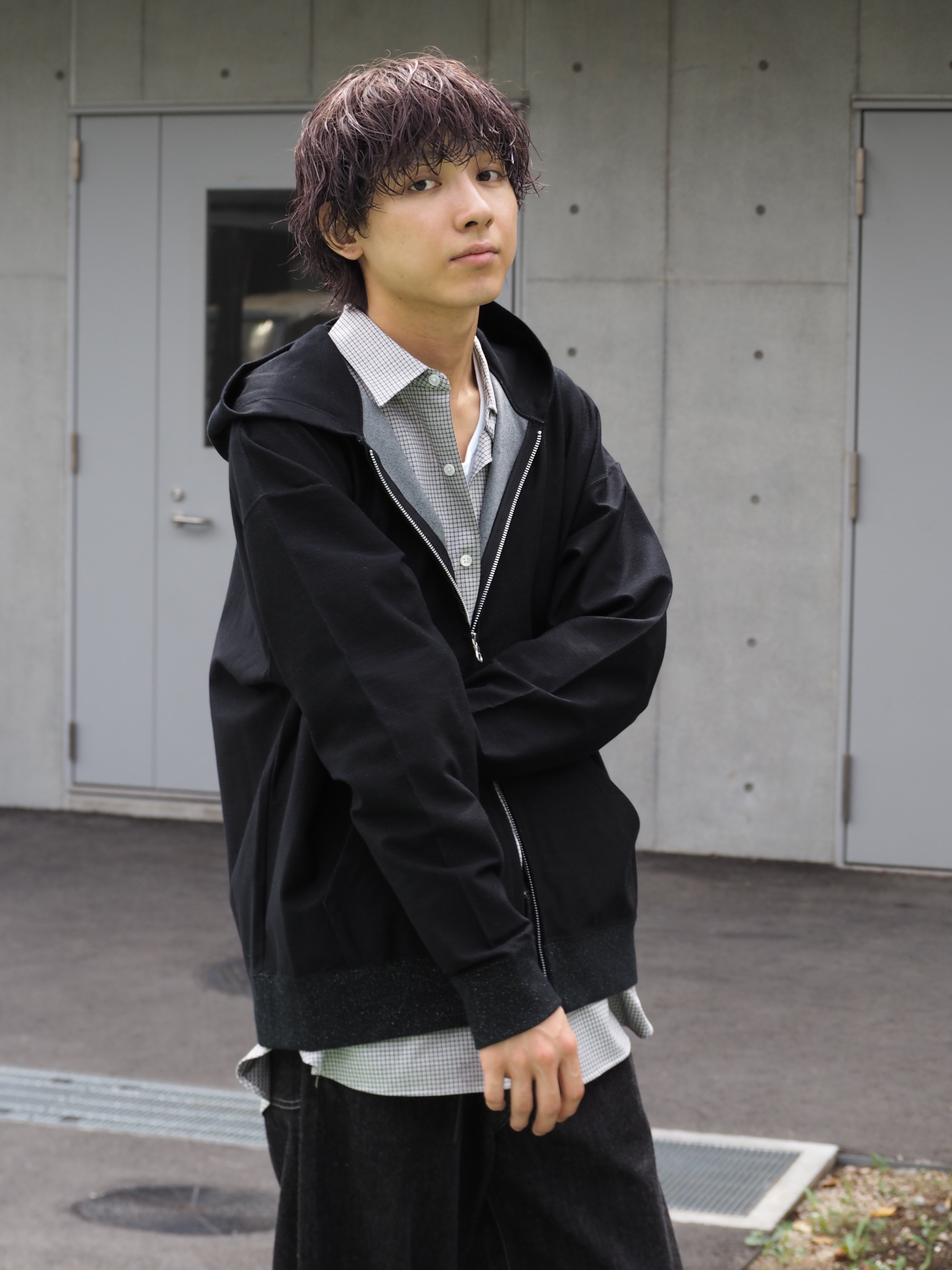 KANEMASA PHIL. 36G Glittery Zip Hoodie/ BLACK(Night Black)