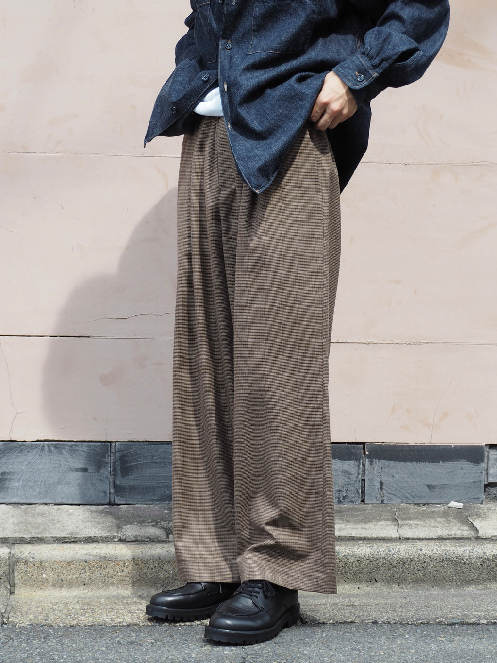 superNova. Wide easy pants - Gun club check / Brown