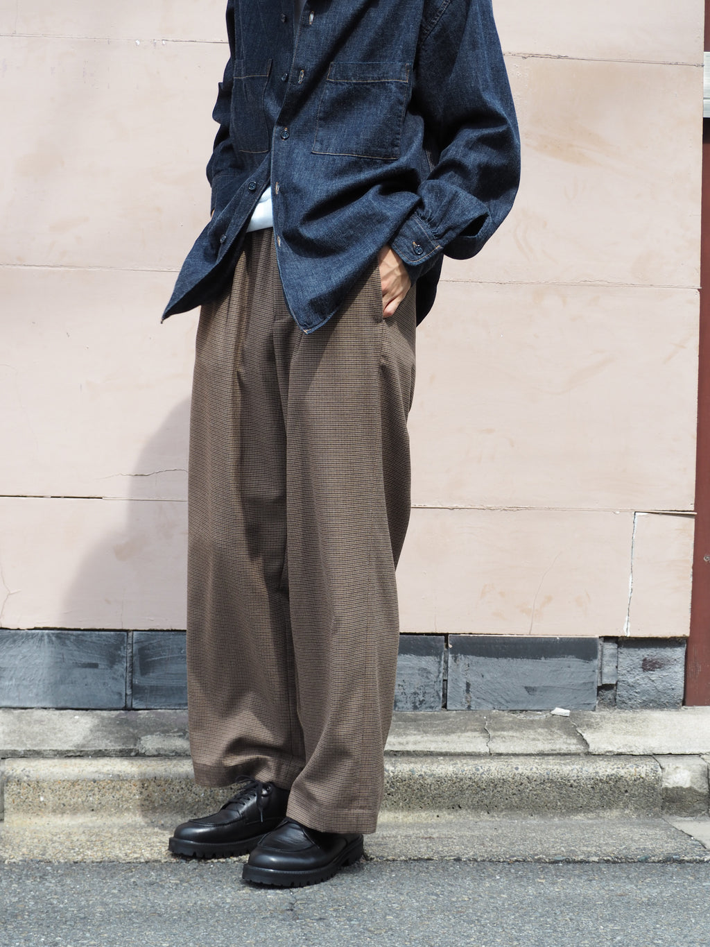 superNova. Wide easy pants - Gun club check / Brown