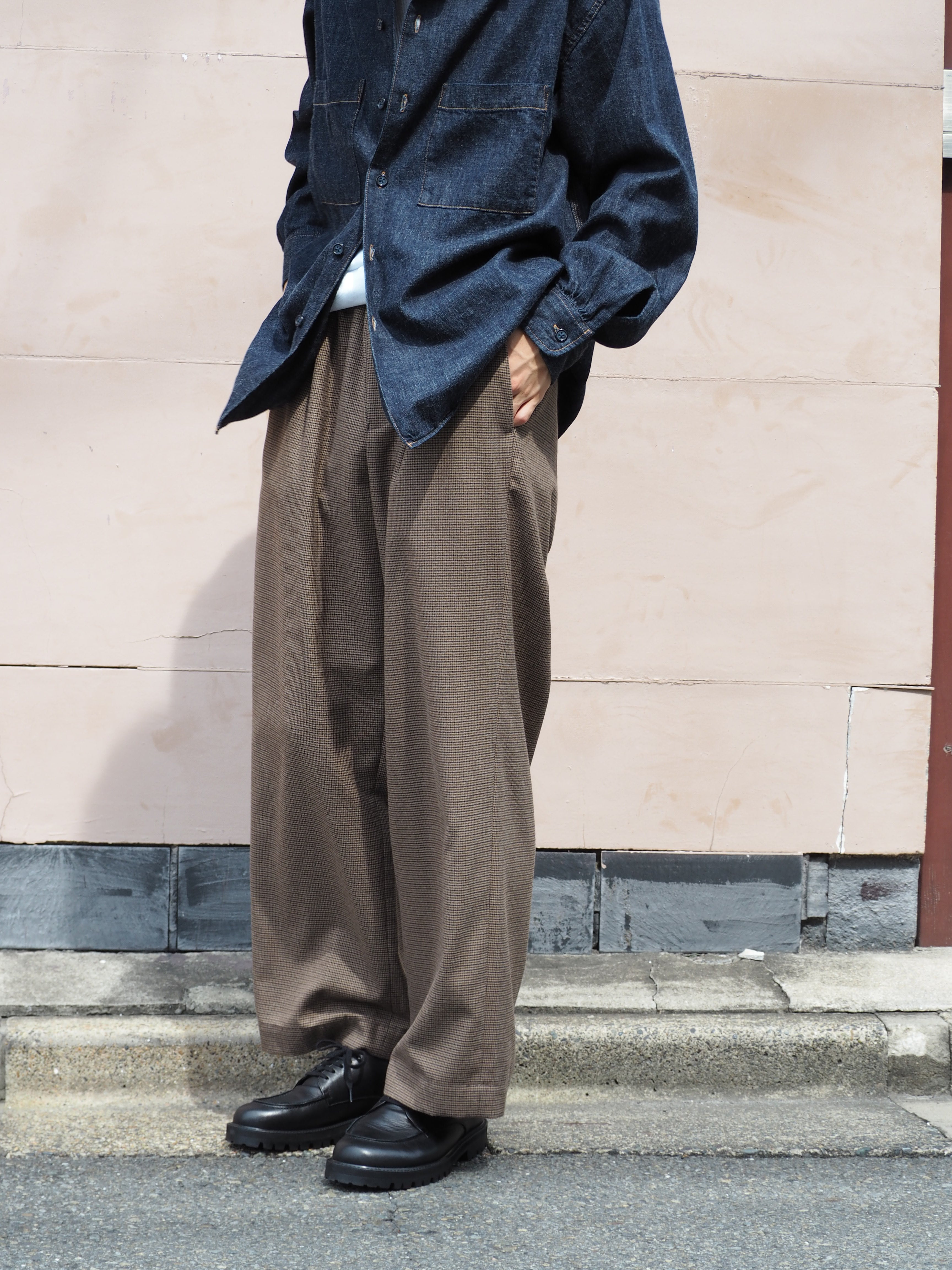 superNova. Wide easy pants - Gun club check / Brown