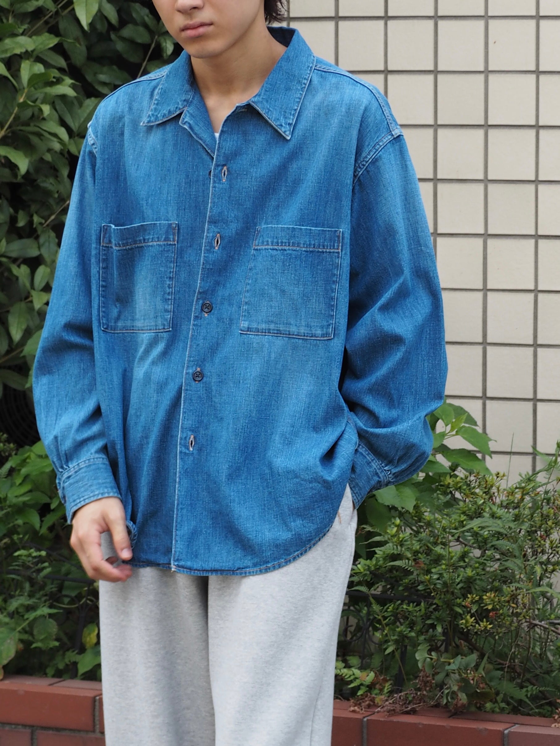 superNova. Denim big shirt - Old vintage wash / Mid indigo