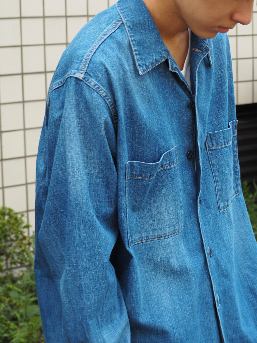superNova. Denim big shirt - Old vintage wash / Mid indigo