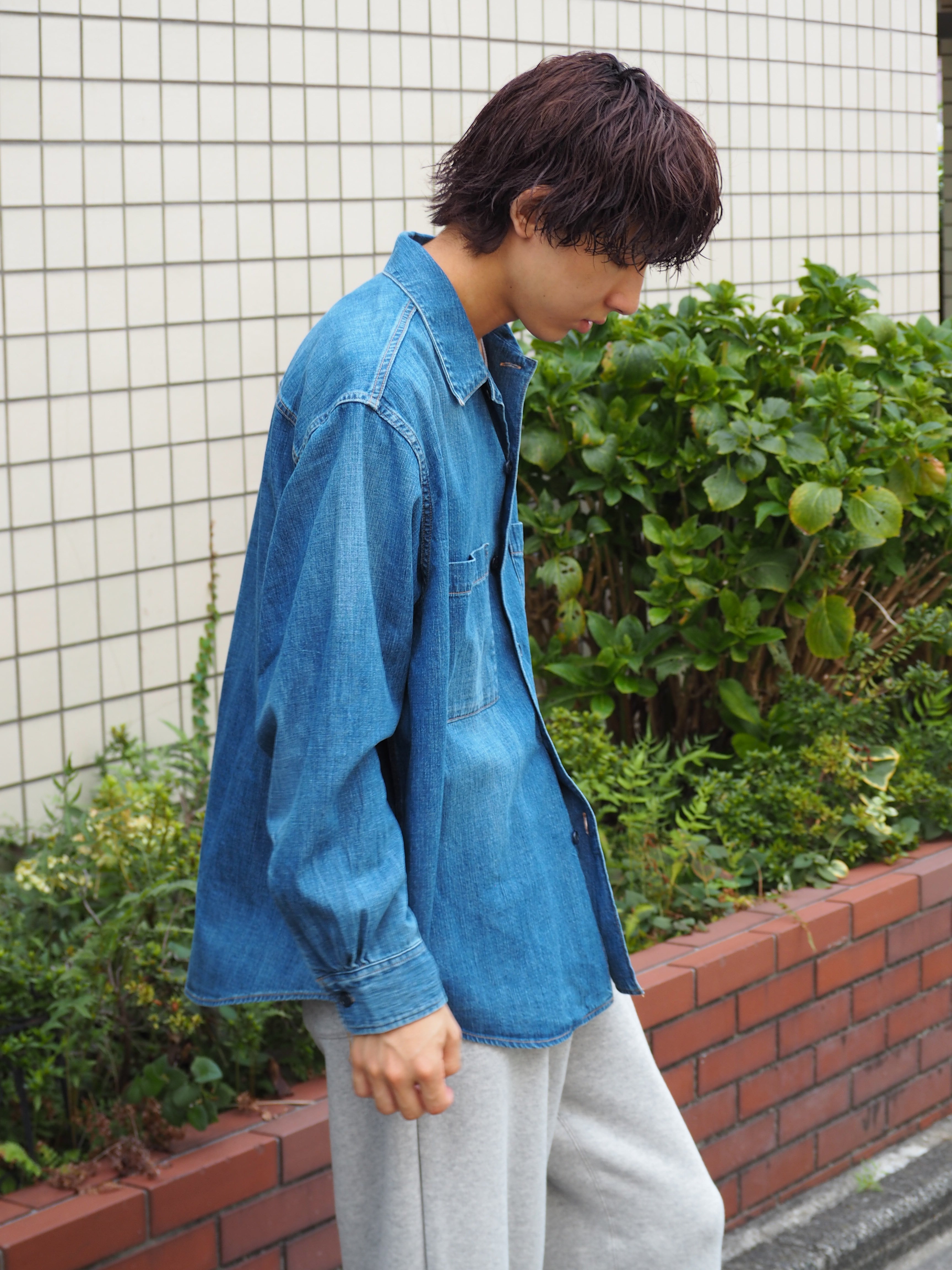 superNova. Denim big shirt - Old vintage wash / Mid indigo