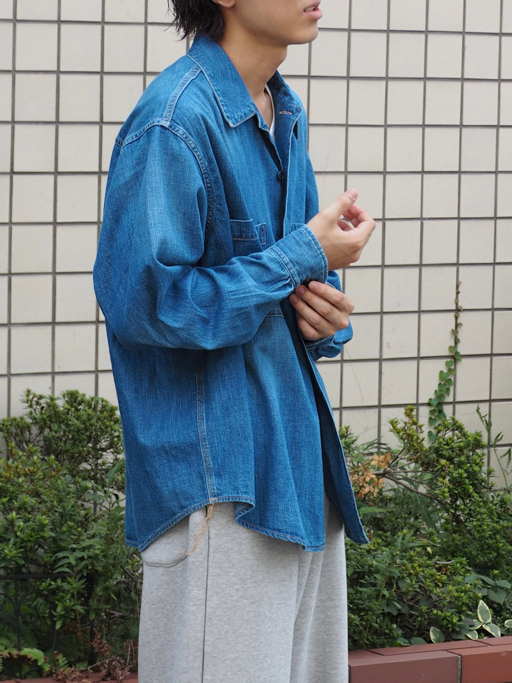 superNova. Denim big shirt - Old vintage wash / Mid indigo