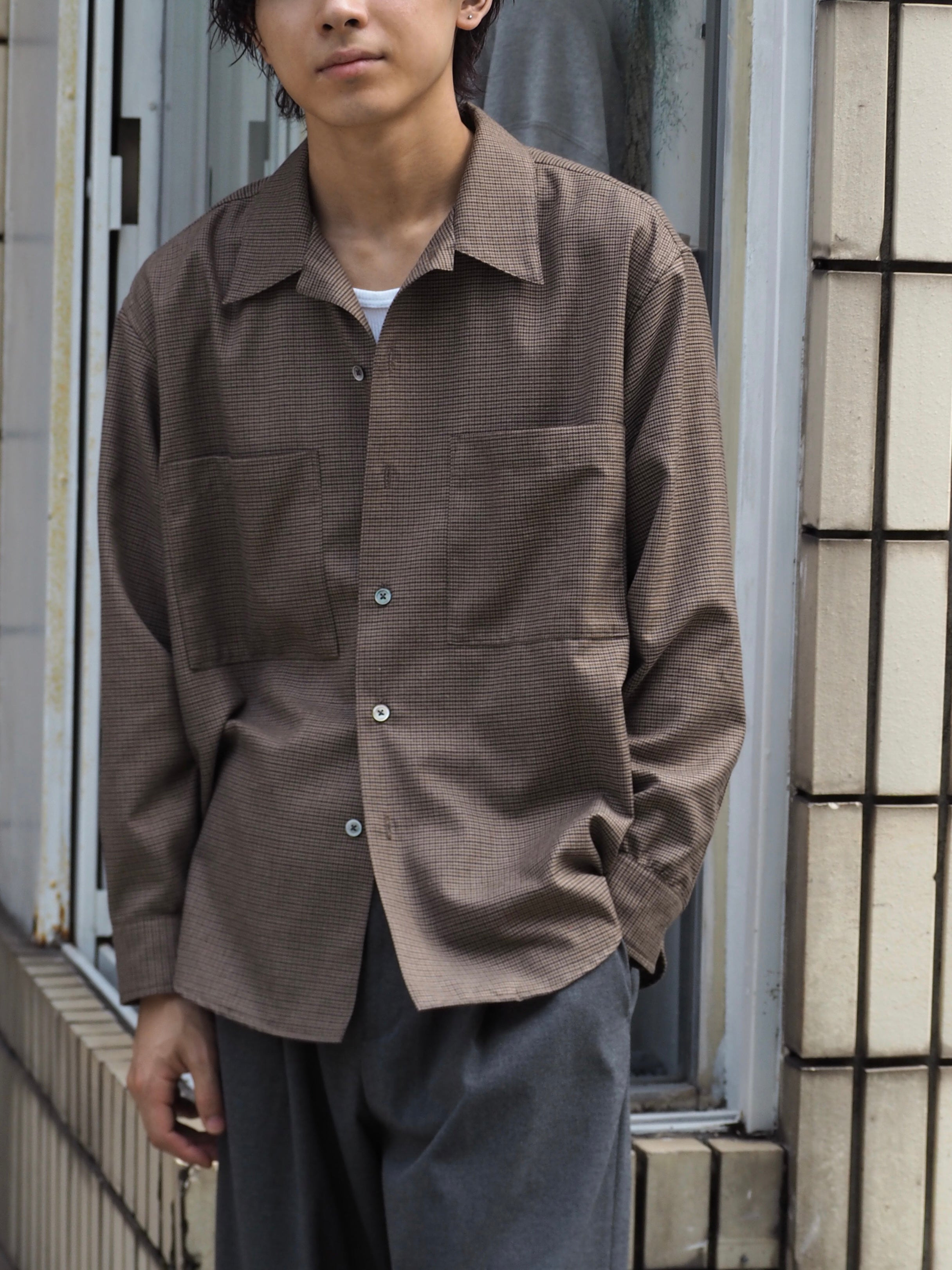 superNova. Split yoke big shirt - Gun club check / Brown