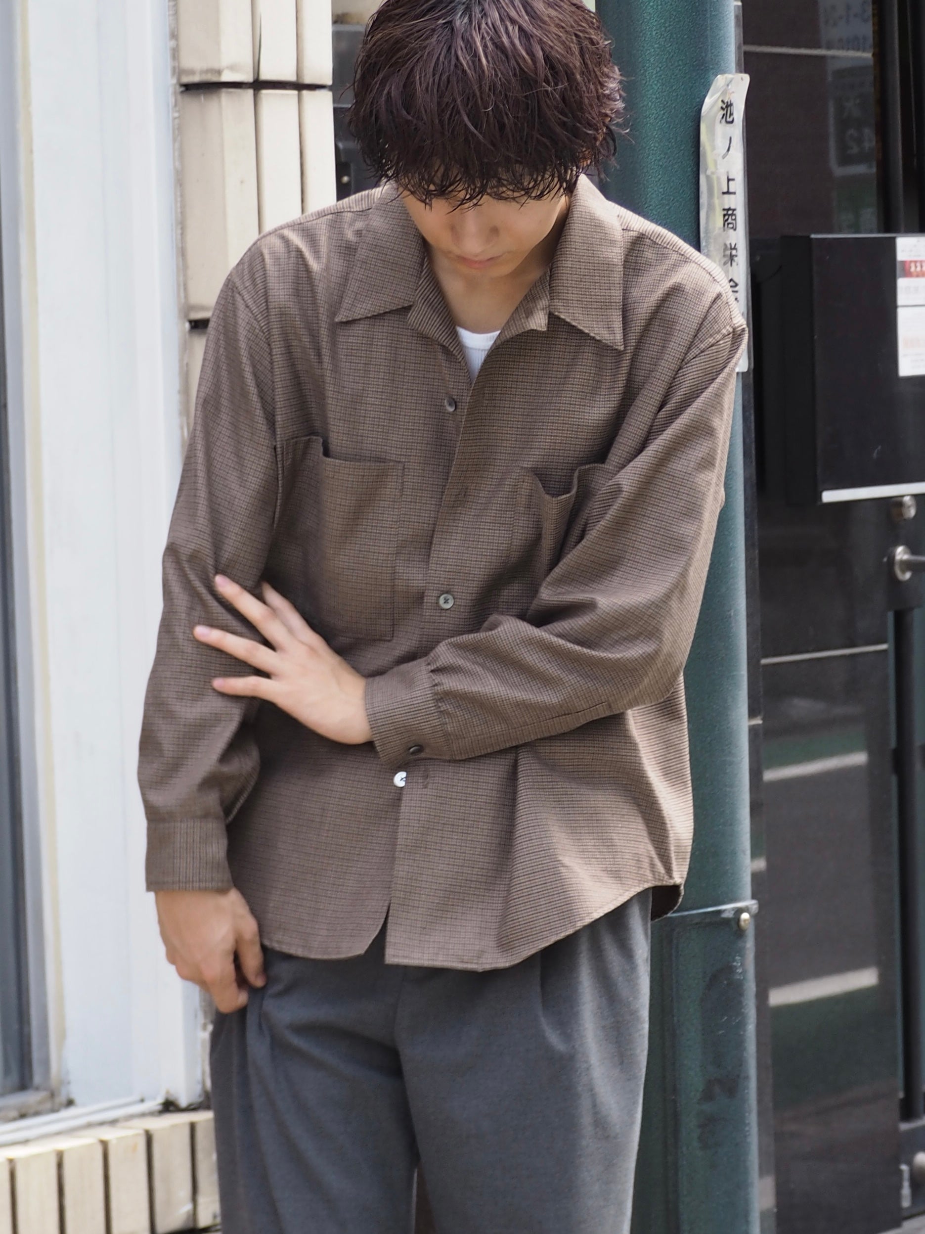 superNova. Split yoke big shirt - Gun club check / Brown
