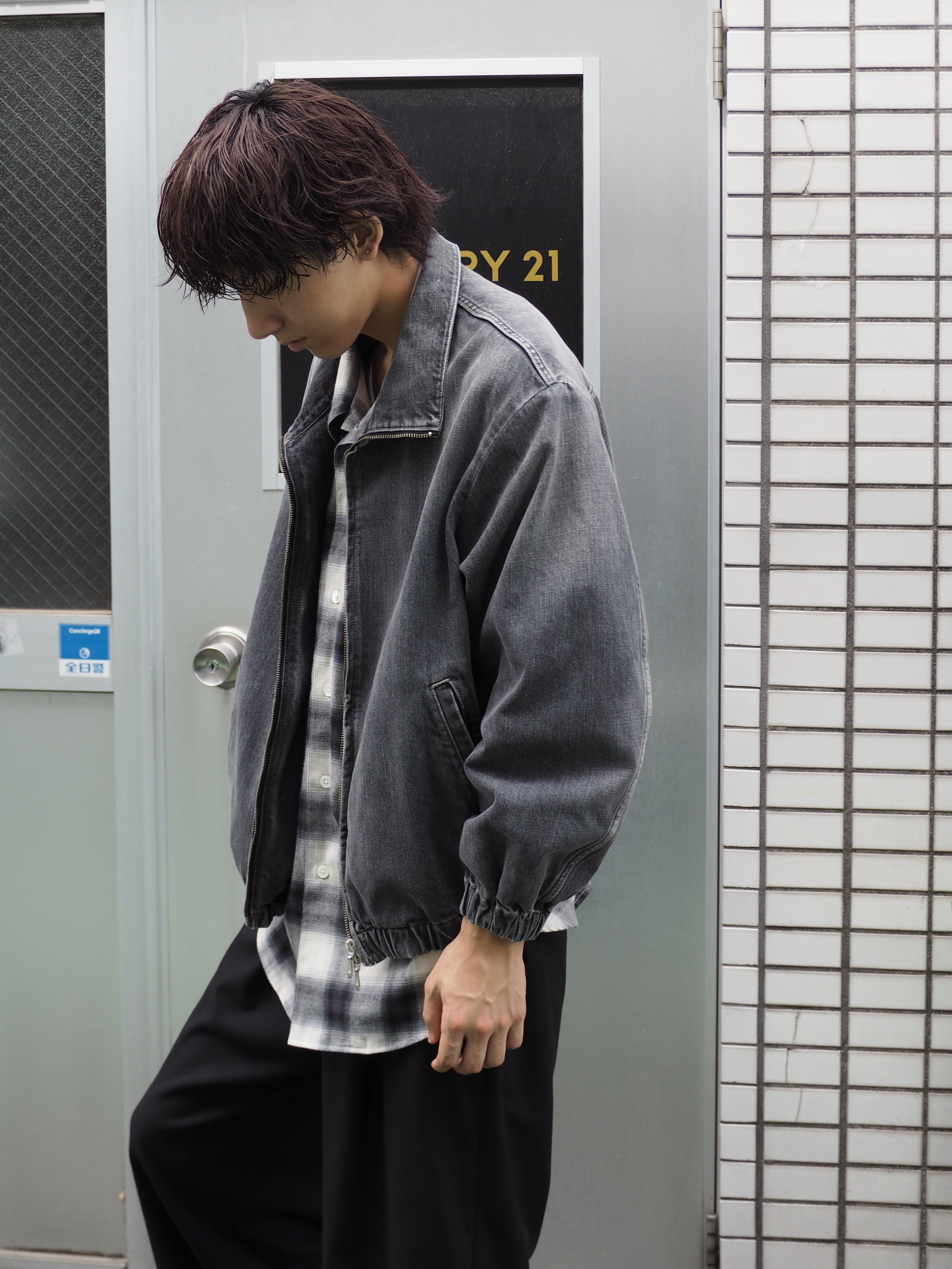 superNova. Denim track jacket - Old vintage wash / Mid black