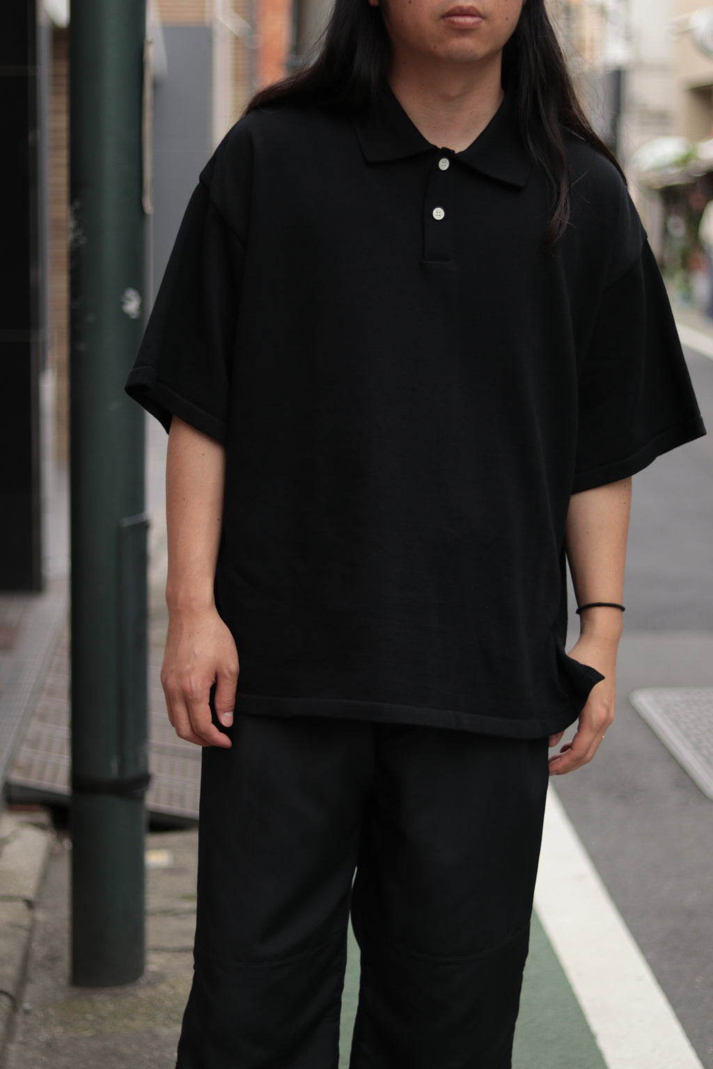 superNova. Big knit polo / Black