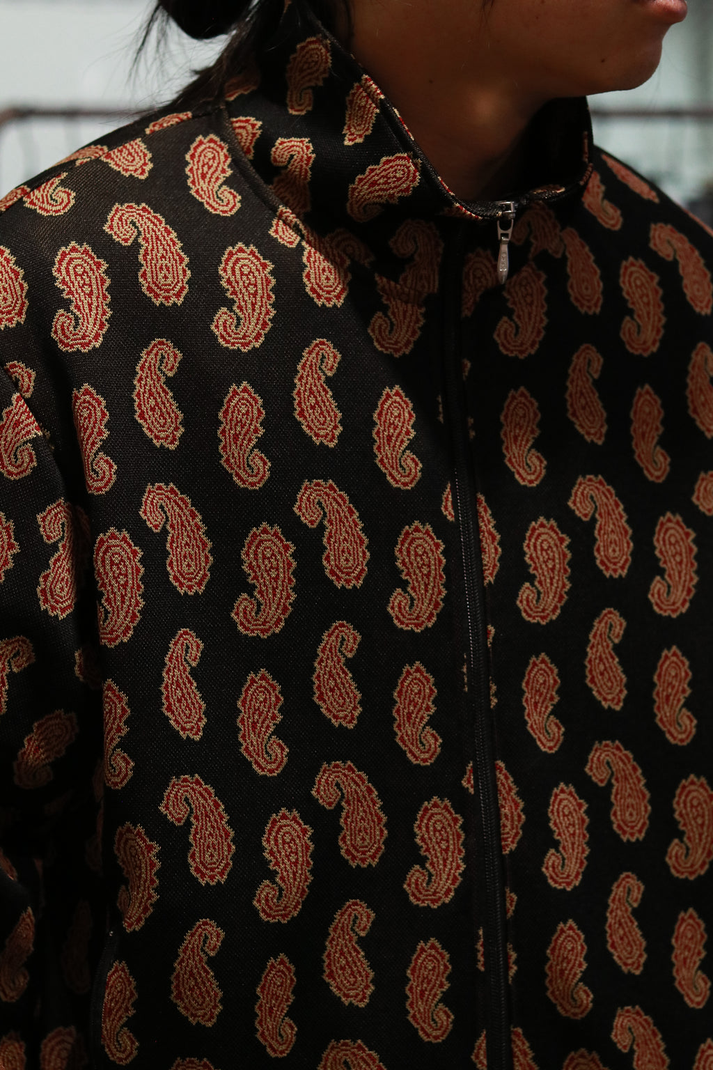 superNova. Jersey track jacket - Paisley Jacquard / Black paisley