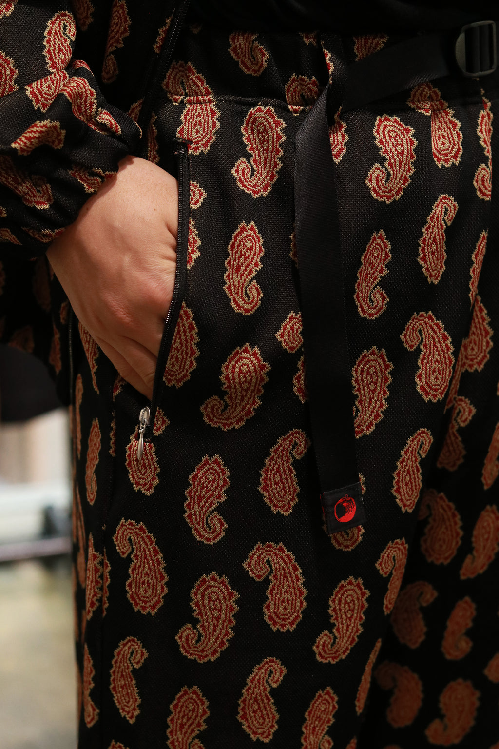 superNova. Jersey track pants - Paisley Jacquard / Black