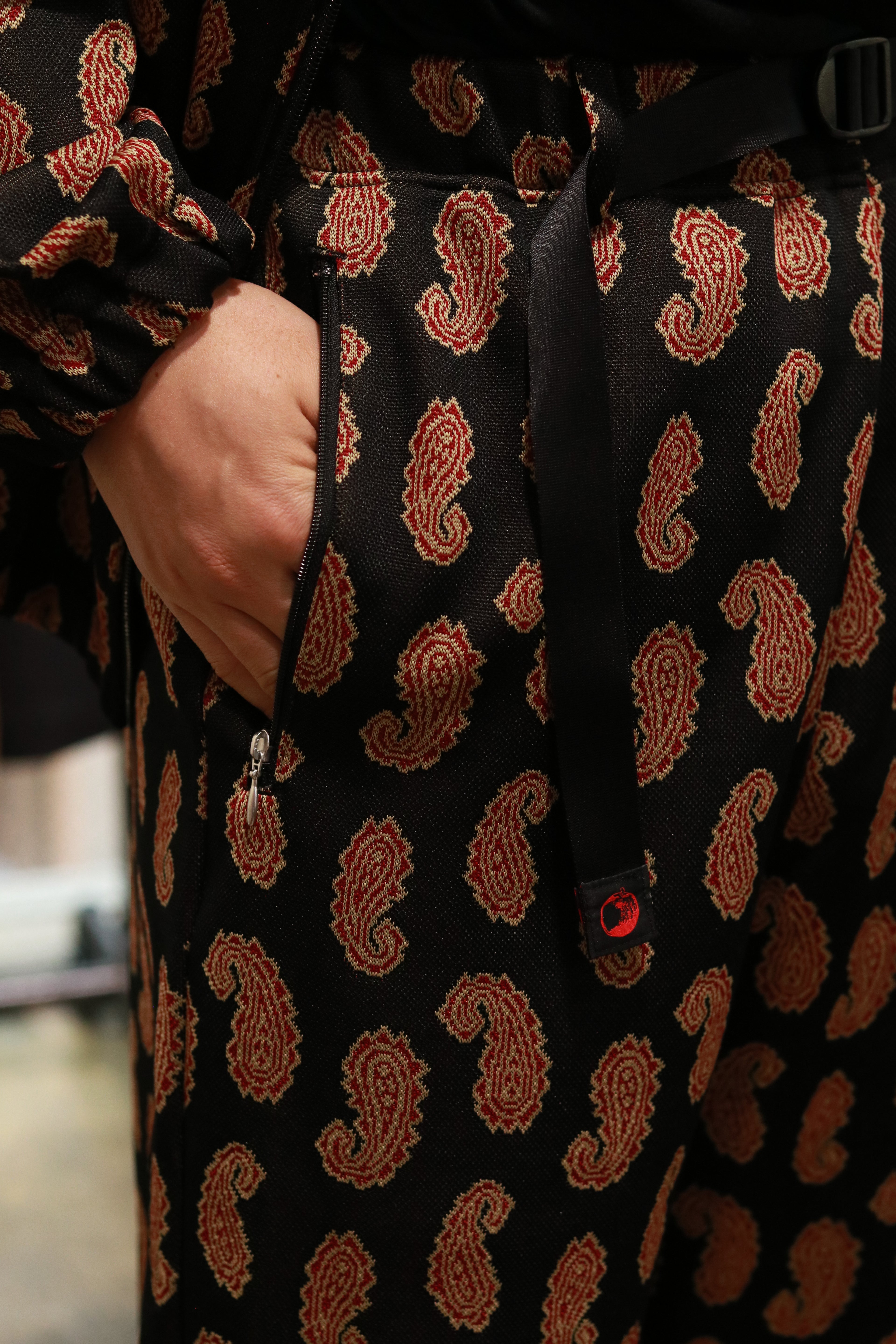 superNova. Jersey track pants - Paisley Jacquard / Black