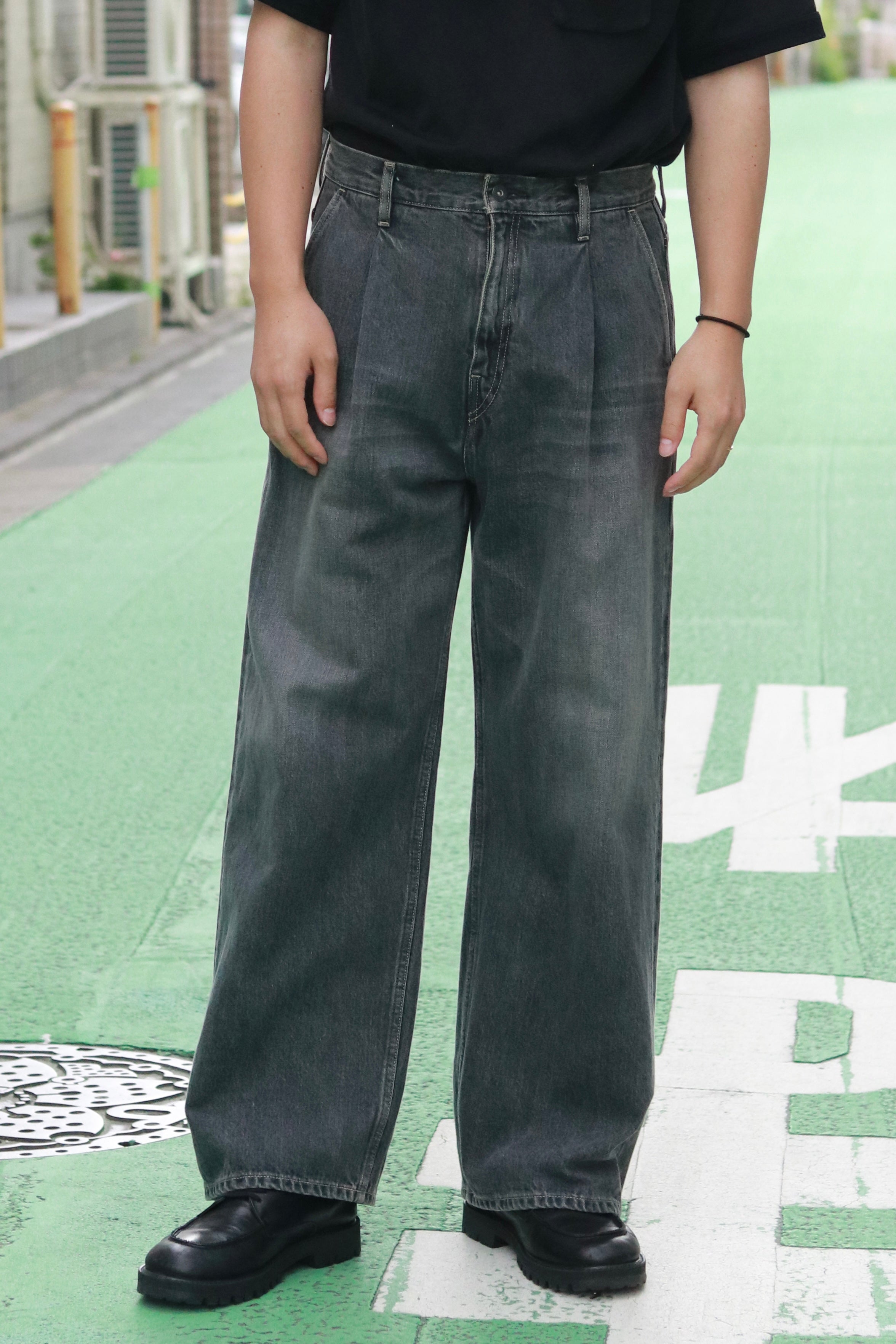 superNova. Wide selvedge jeans - Old vintage wash / Mid black