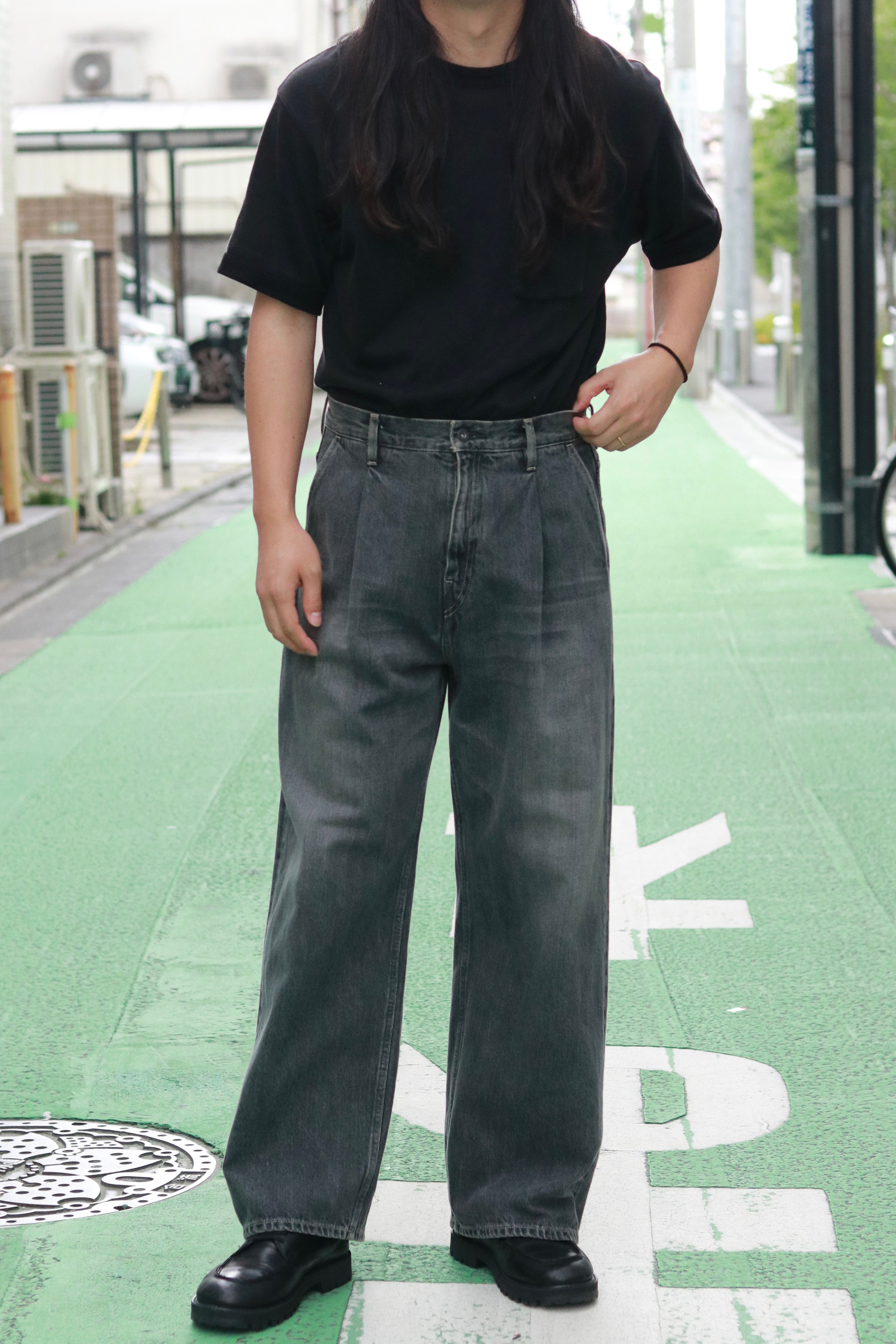 superNova. Wide selvedge jeans - Old vintage wash / Mid black