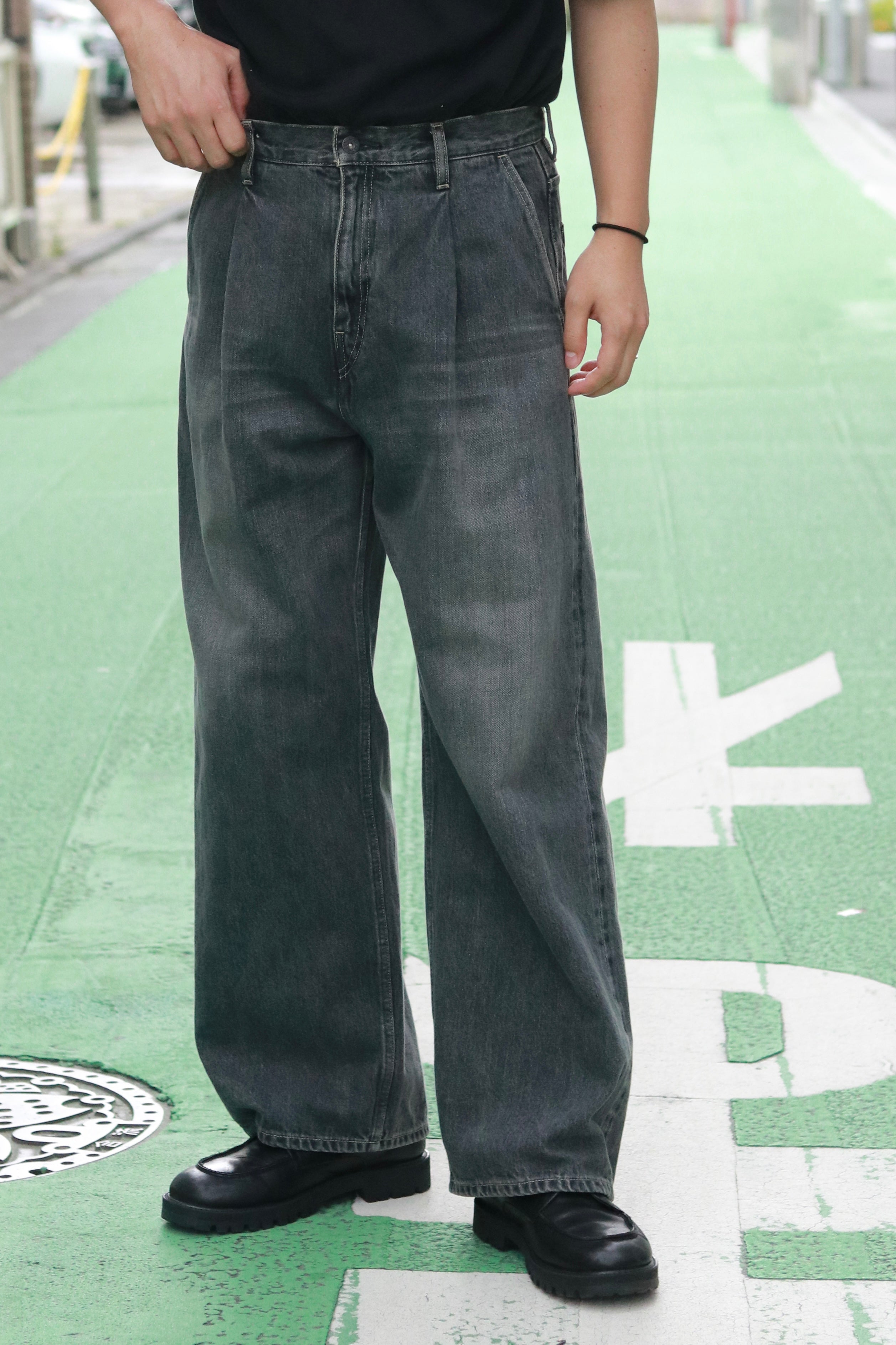 superNova. Wide selvedge jeans - Old vintage wash / Mid black
