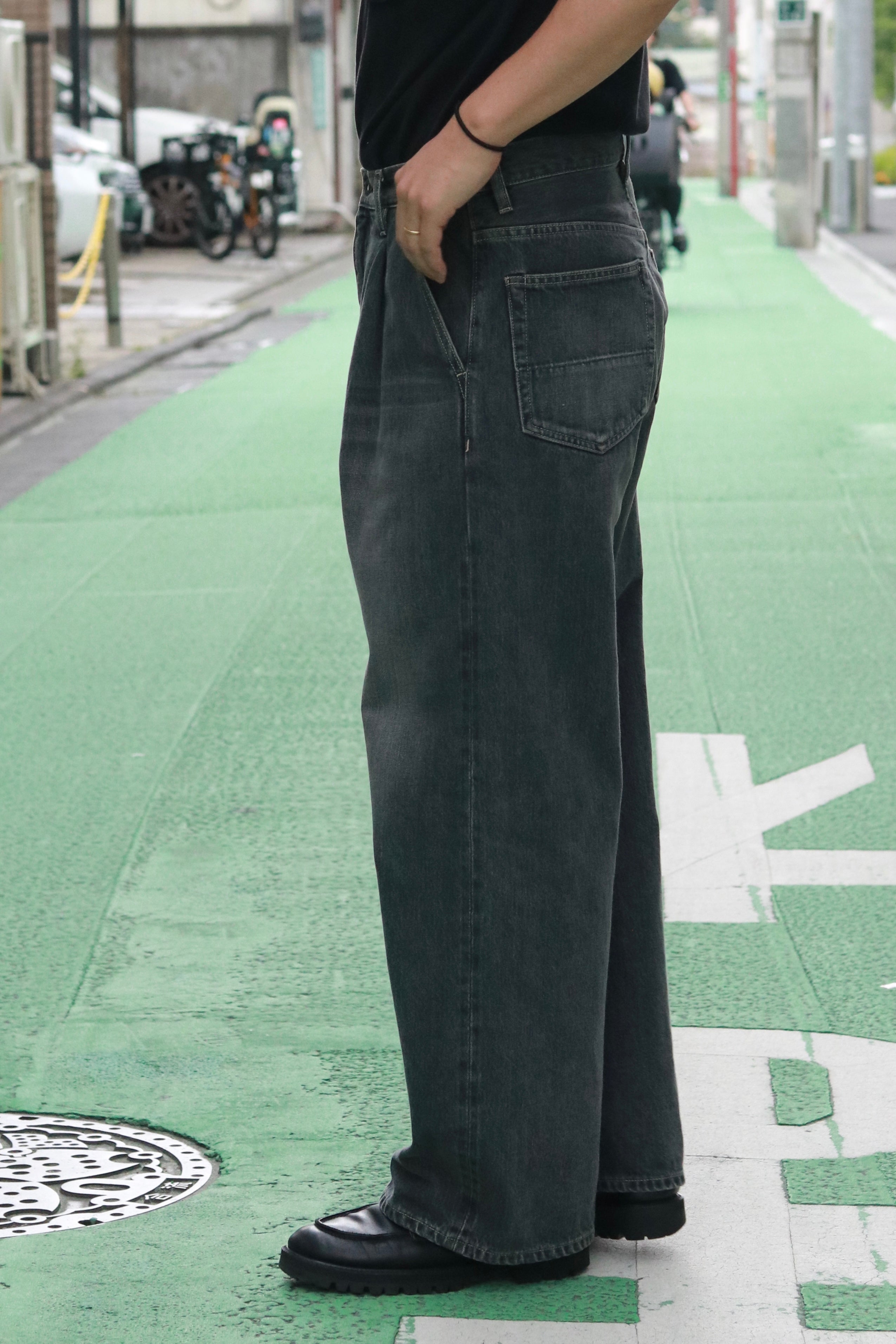 superNova. Wide selvedge jeans - Old vintage wash / Mid black
