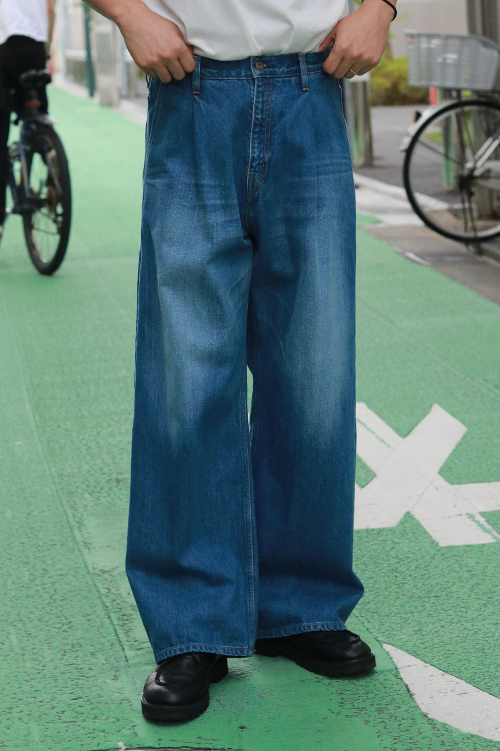 superNova. Wide selvedge jeans - Old vintage wash / Mid indigo