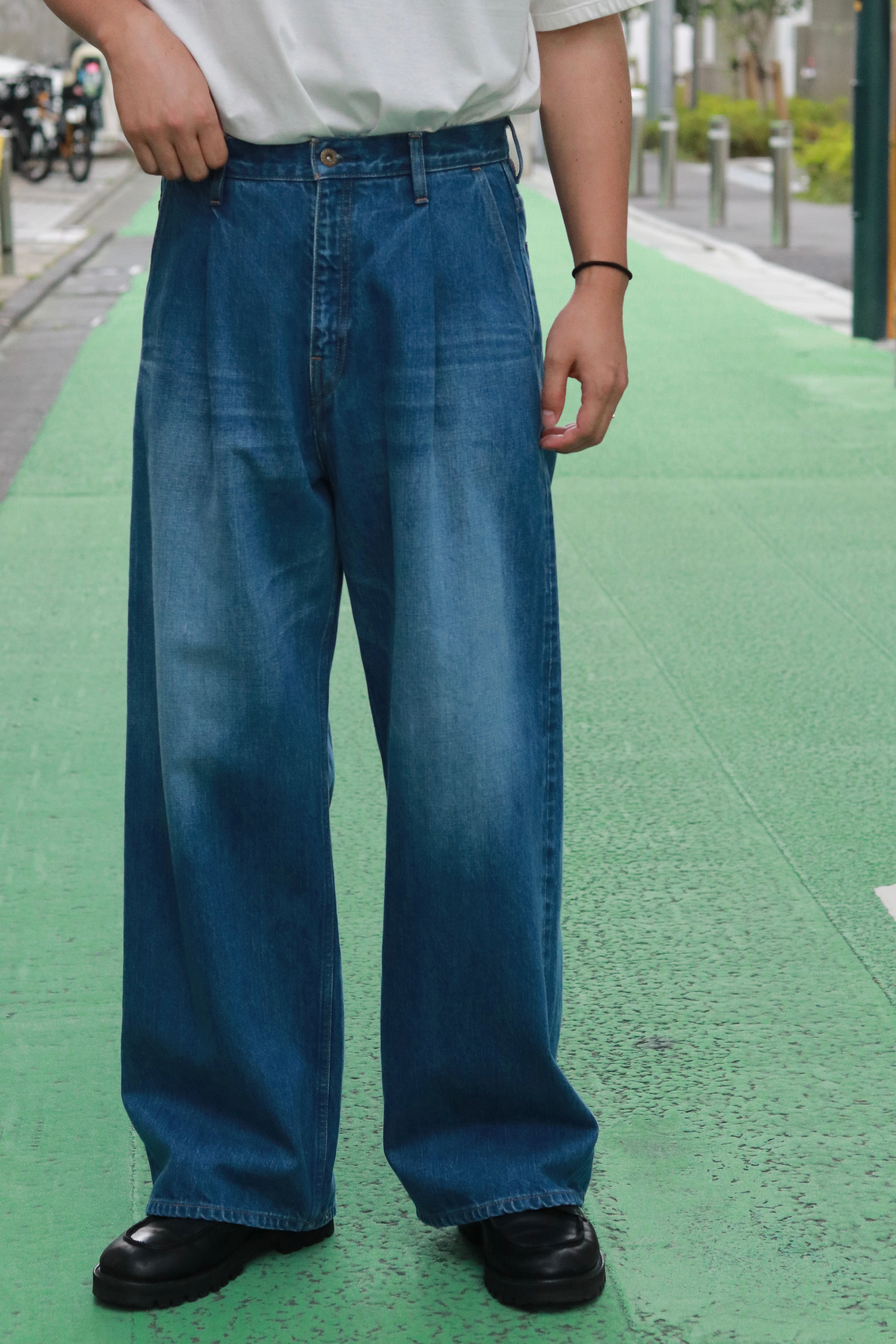 superNova. Wide selvedge jeans - Old vintage wash / Mid indigo