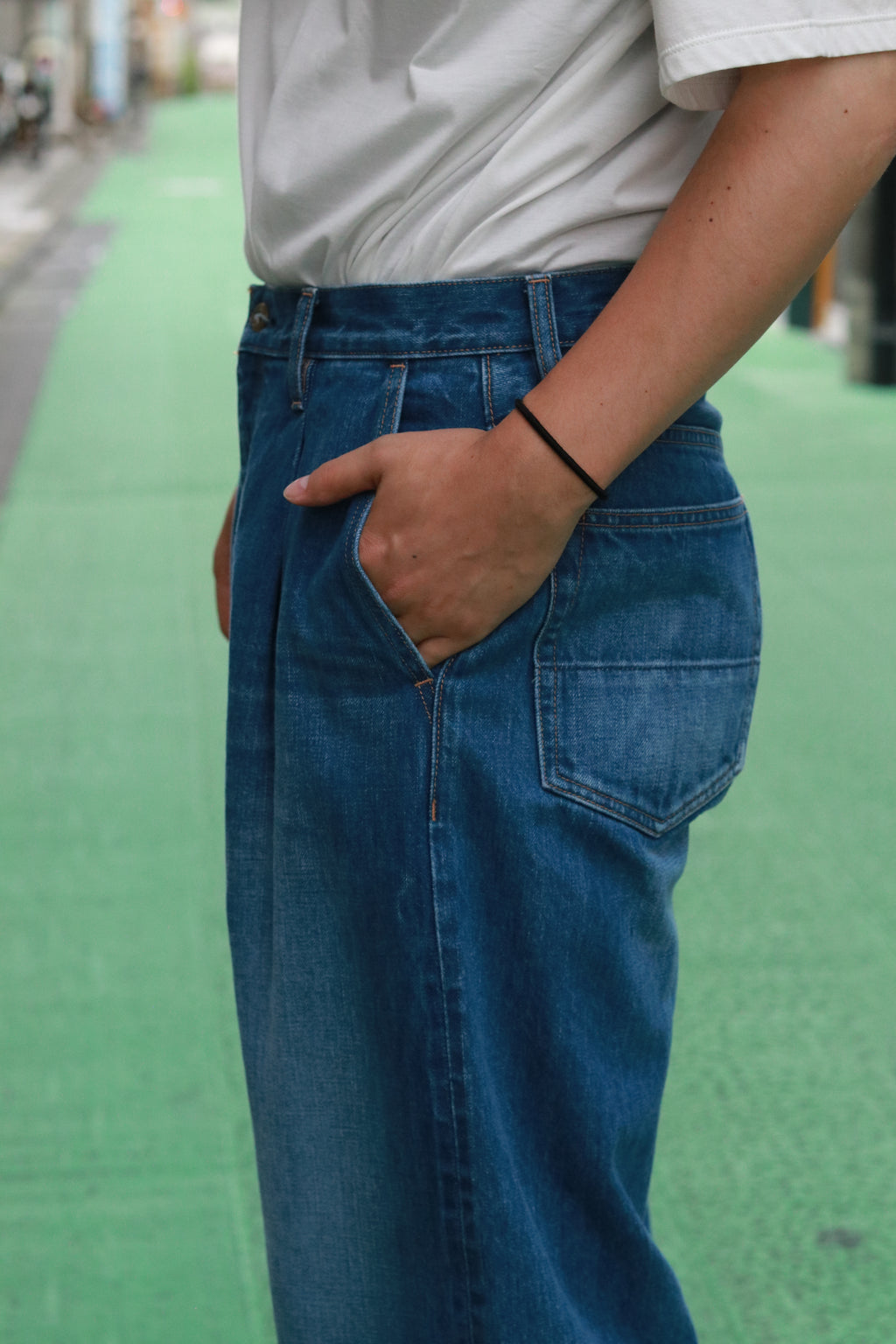superNova. Wide selvedge jeans - Old vintage wash / Mid indigo