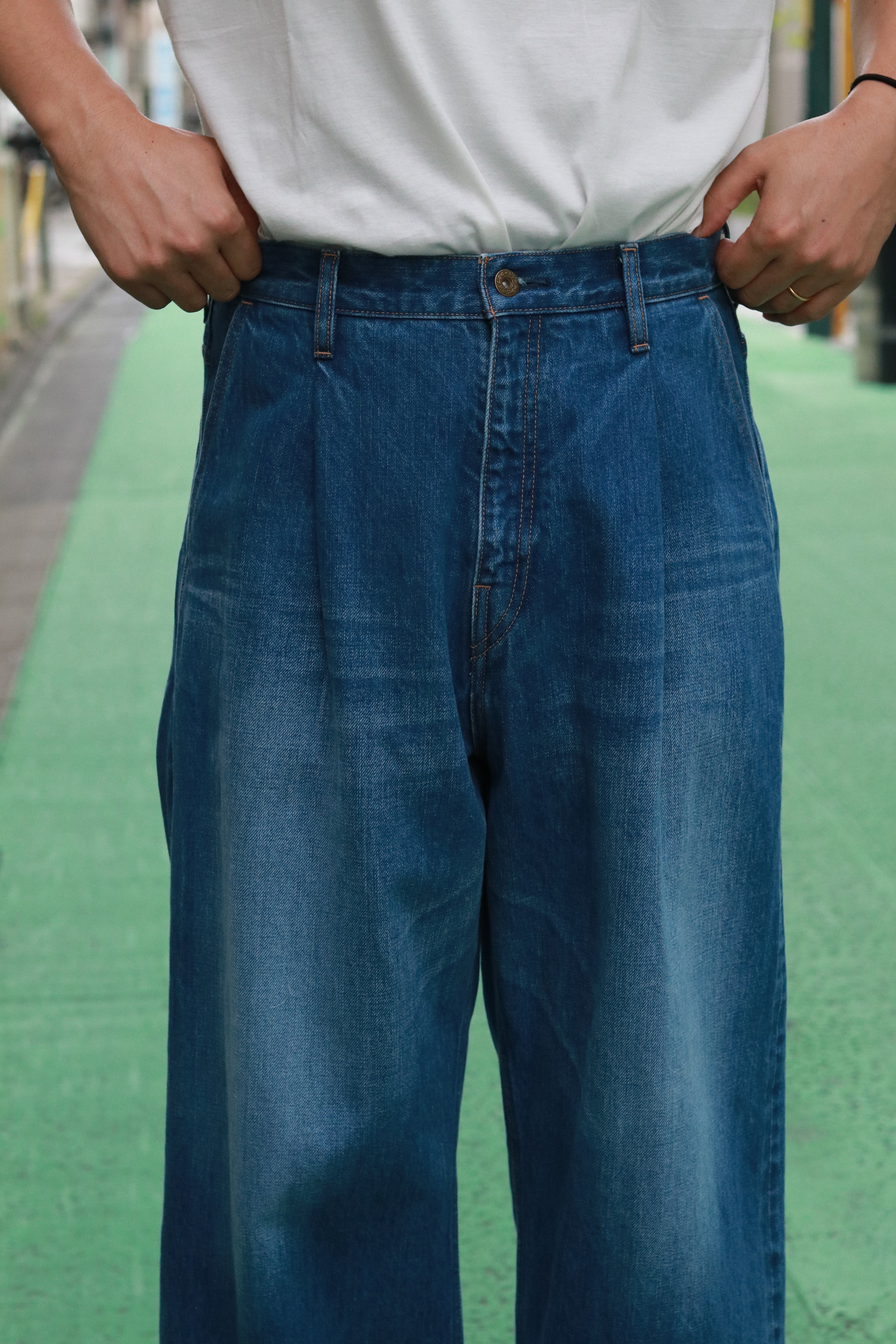 superNova. Wide selvedge jeans - Old vintage wash / Mid indigo