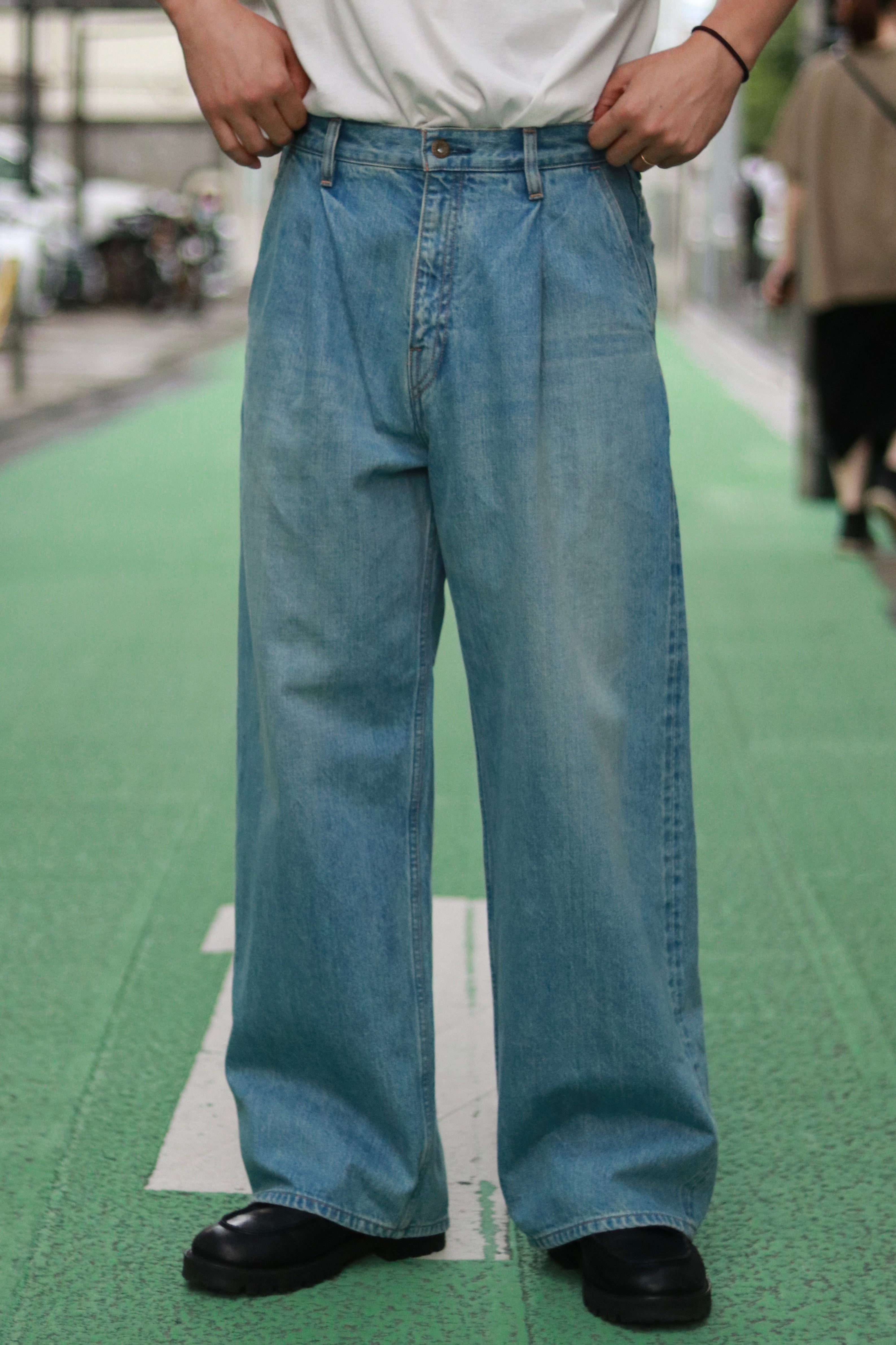 superNova. Wide selvedge jeans - Old vintage wash / Light indigo