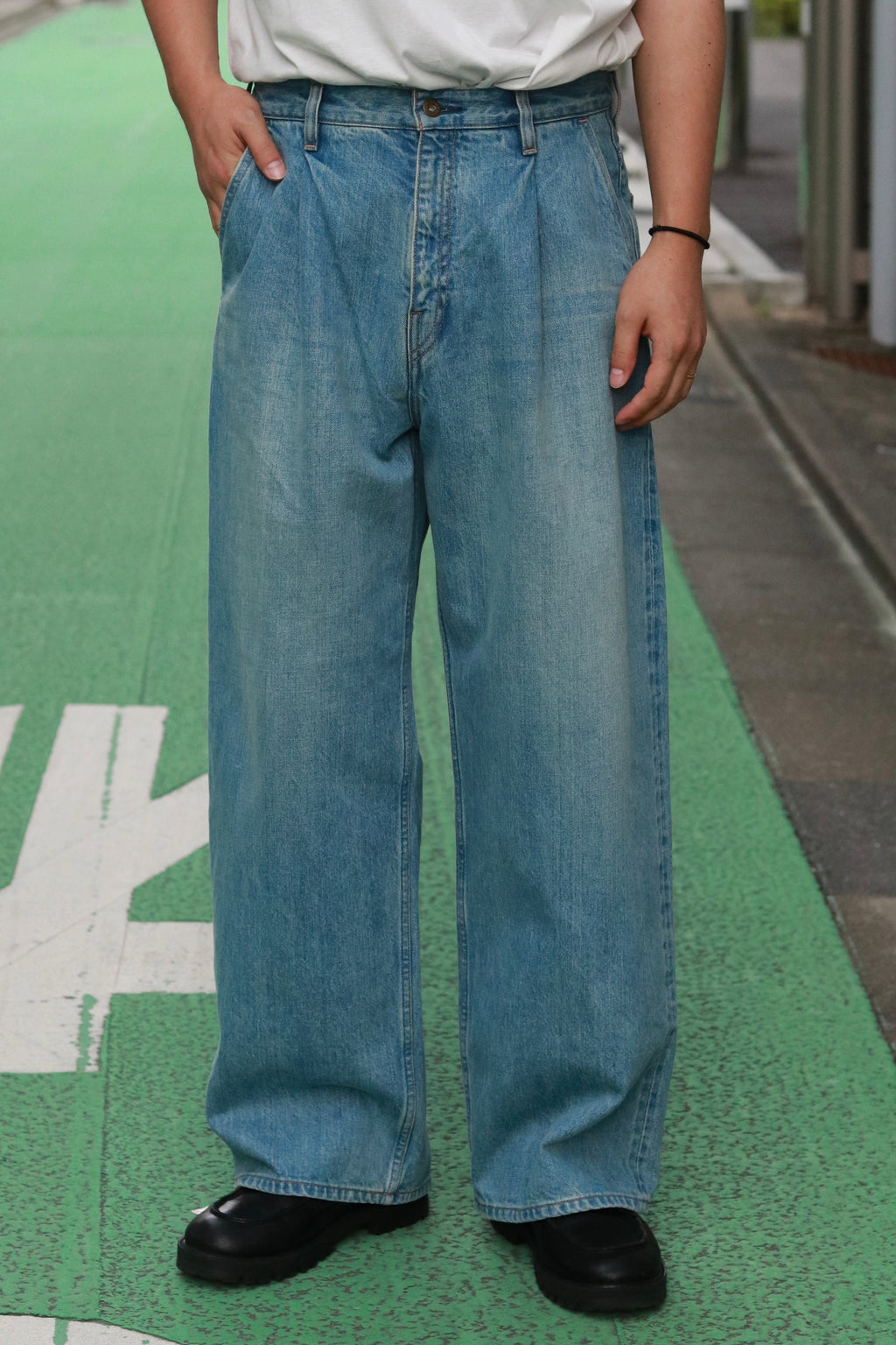 superNova. Wide selvedge jeans - Old vintage wash / Light indigo