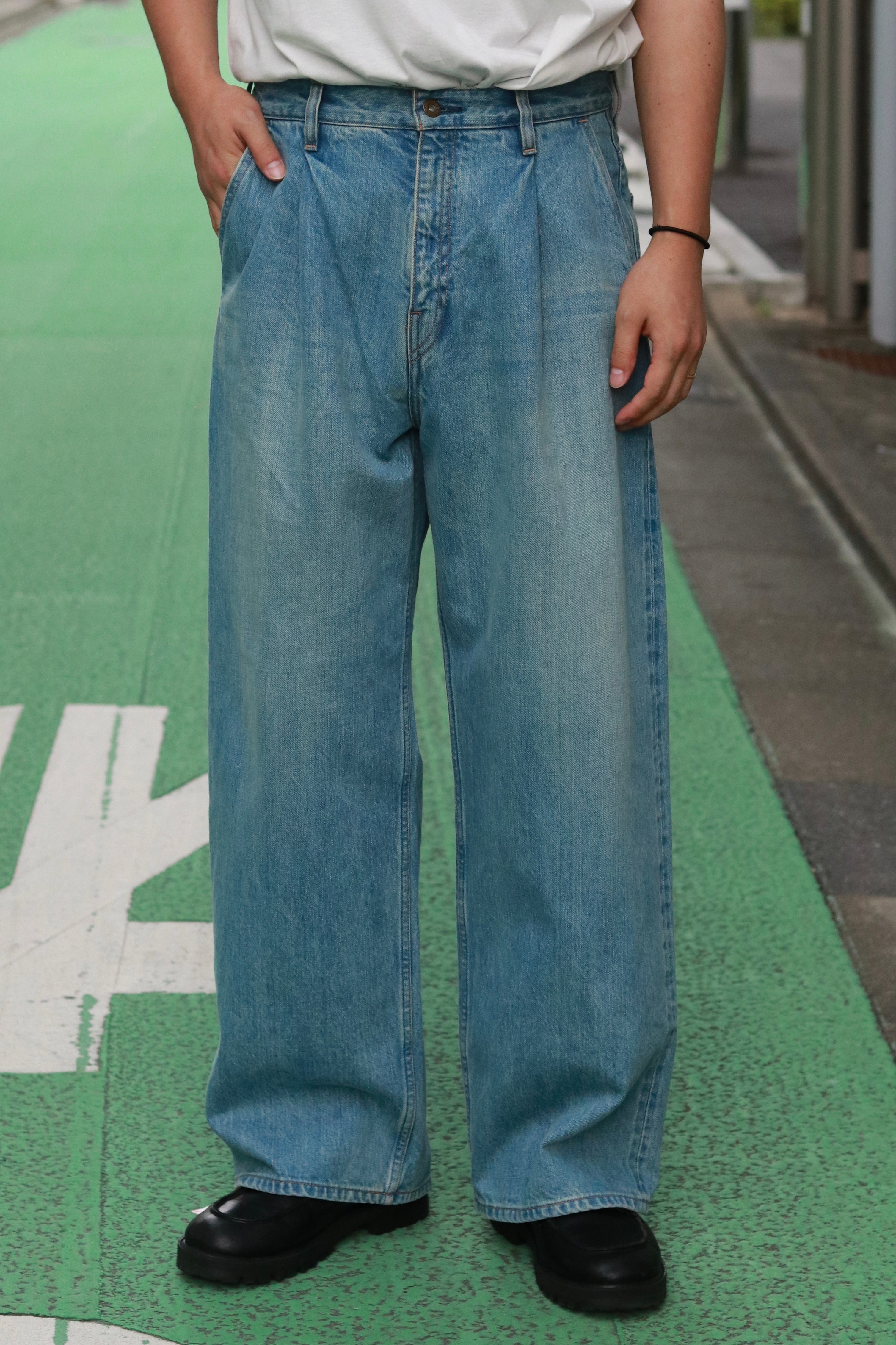 superNova. Wide selvedge jeans - Old vintage wash / Light indigo