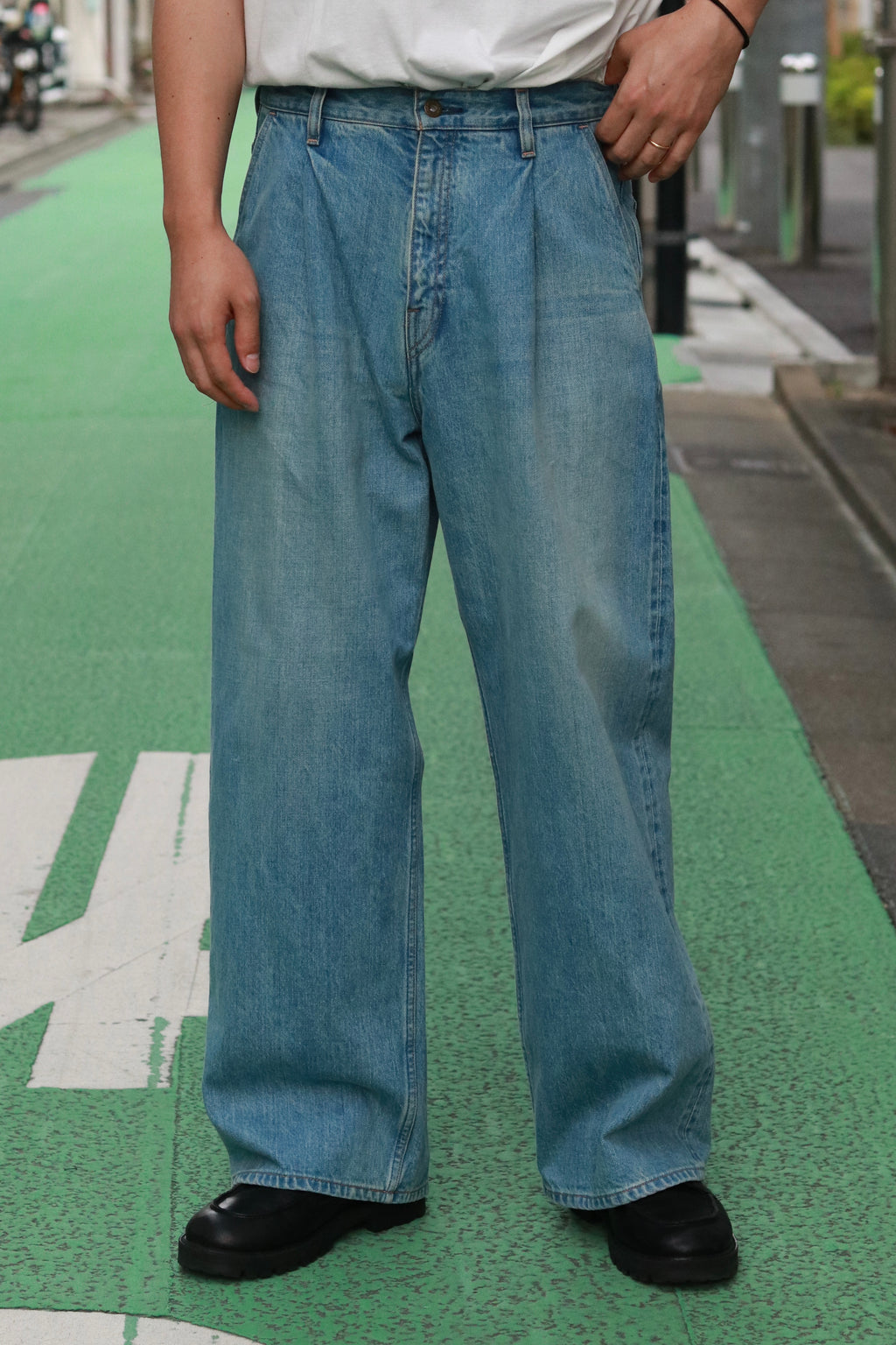 superNova. Wide selvedge jeans - Old vintage wash / Light indigo