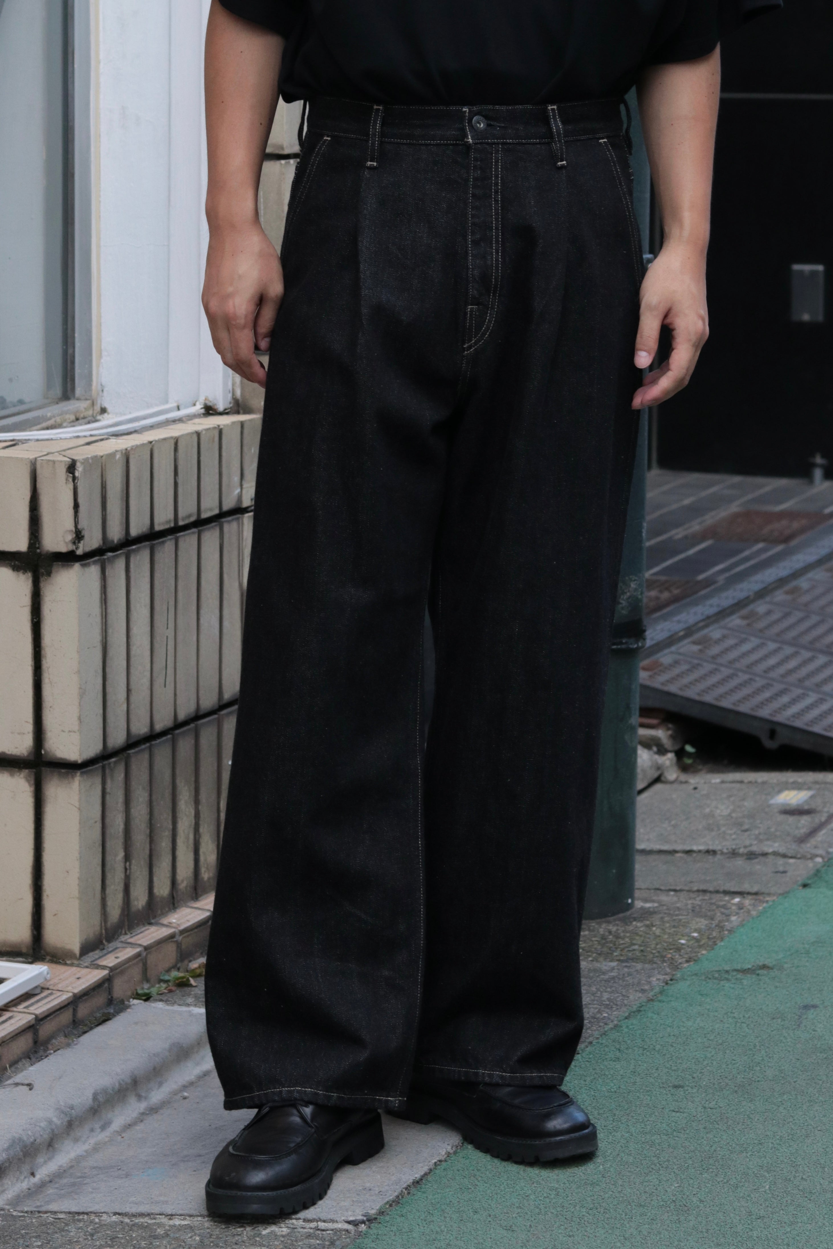 Wide selvedge jeans - One wash / Black