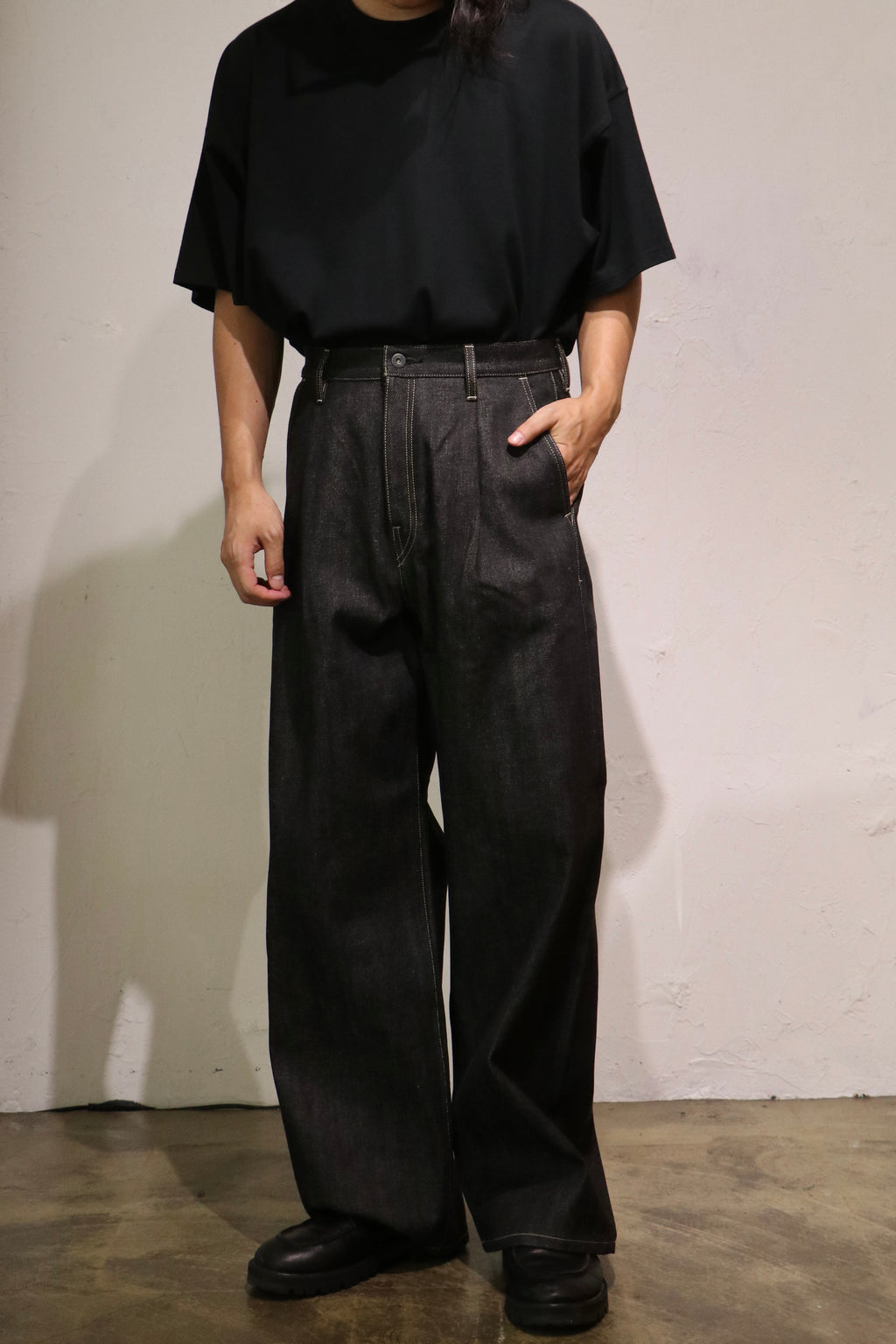 superNova. Wide selvedge jeans - Rigid denim / Black
