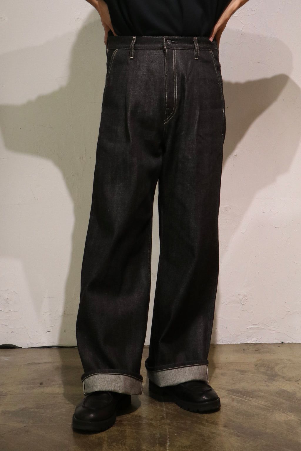 superNova. Wide selvedge jeans - Rigid denim / Black