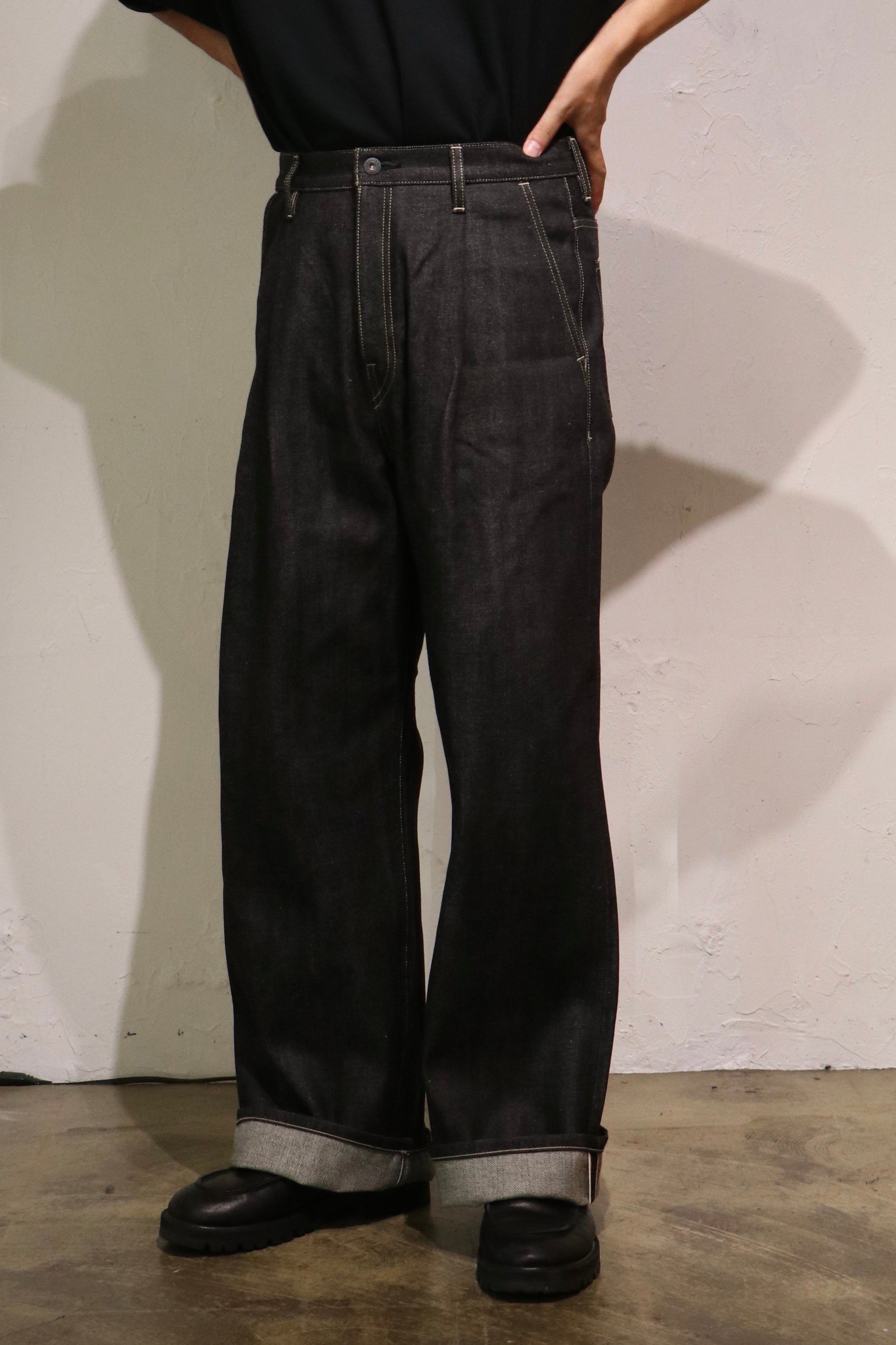 superNova. Wide selvedge jeans - Rigid denim / Black
