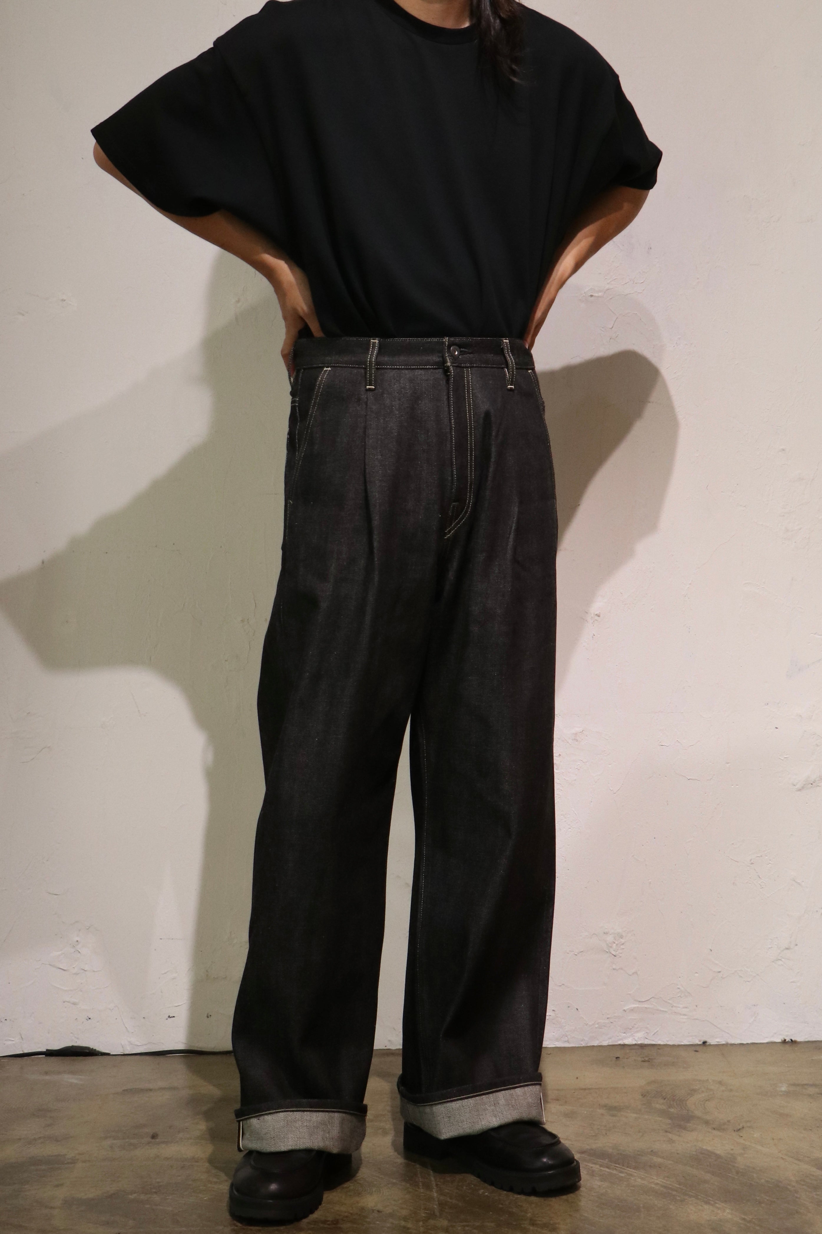 superNova. Wide selvedge jeans - Rigid denim / Black
