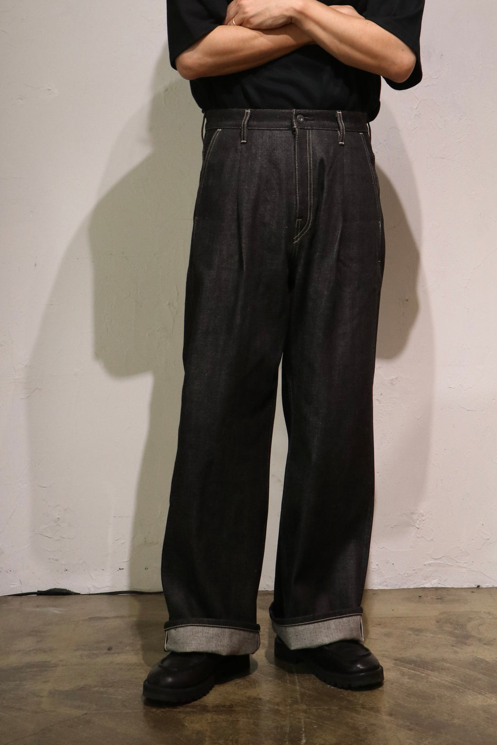 superNova. Wide selvedge jeans - Rigid denim / Black