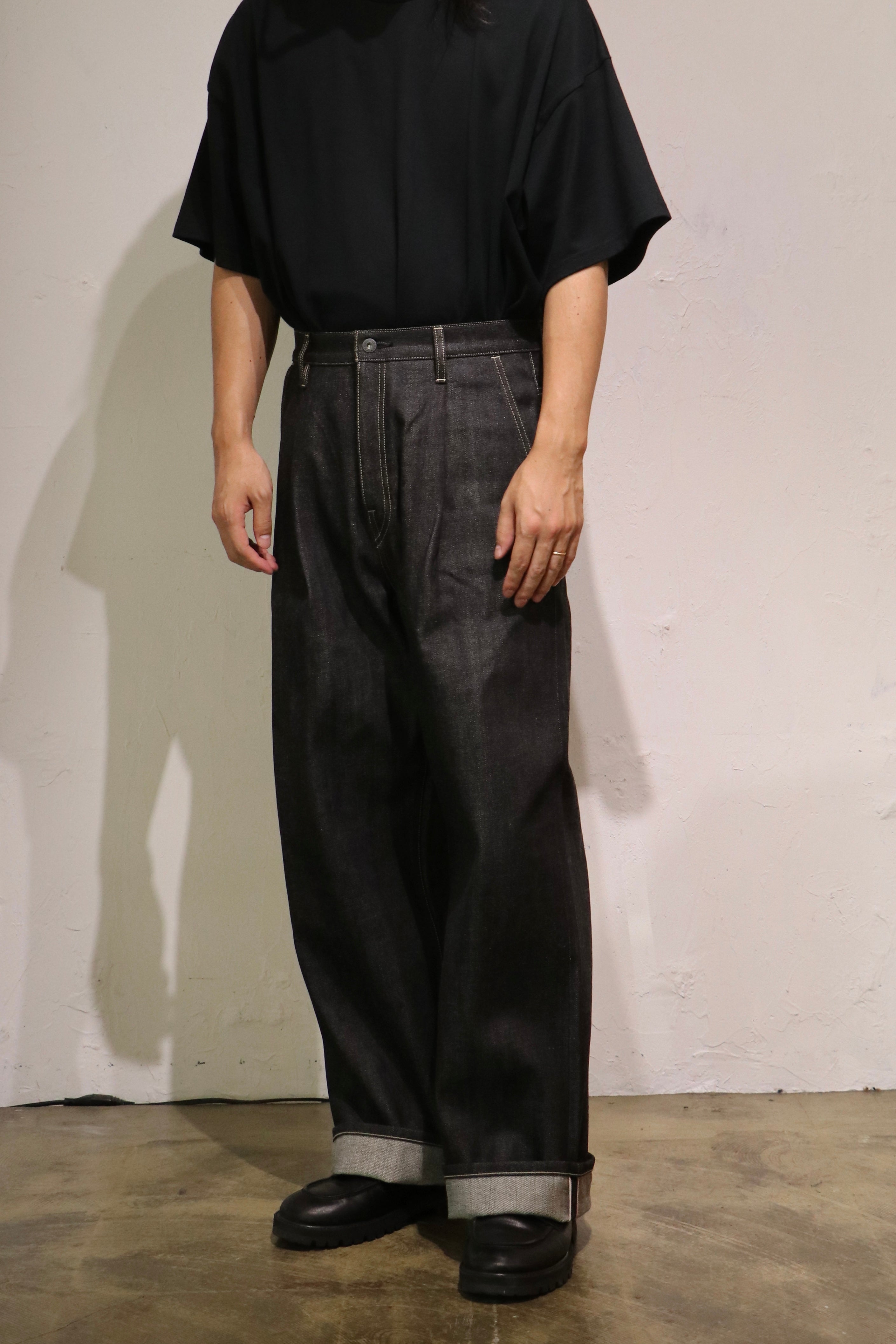 superNova. Wide selvedge jeans - Rigid denim / Black