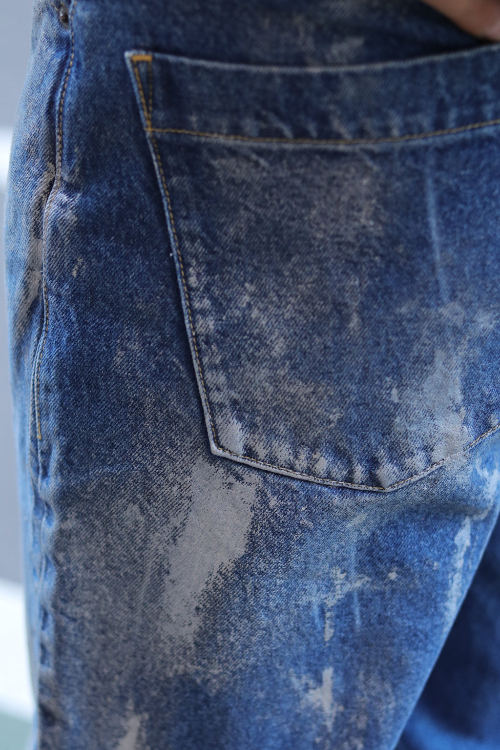 encode Prototype 3D jeans - SILVER PAINTING / Indigo