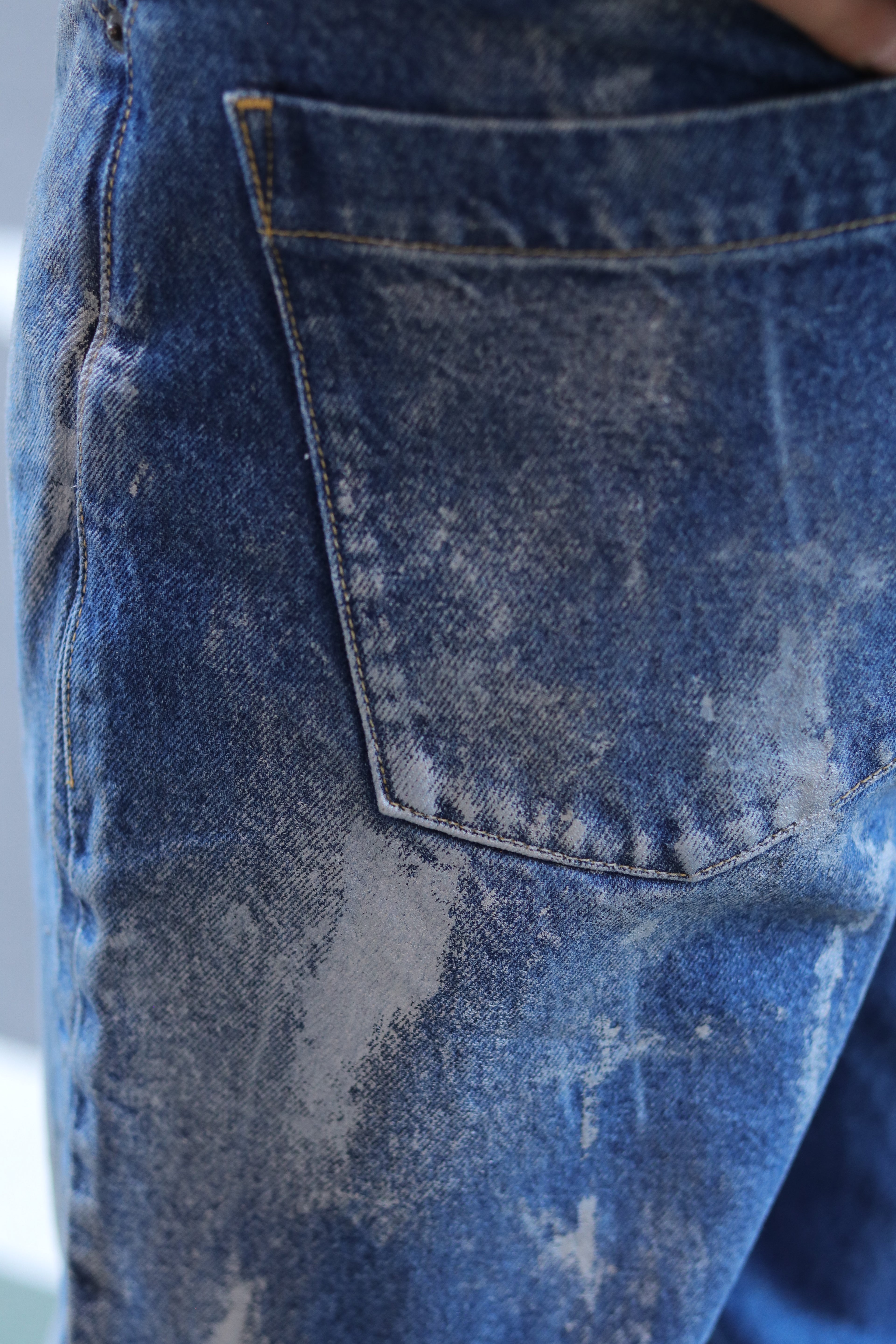 encode Prototype 3D jeans - SILVER PAINTING / Indigo