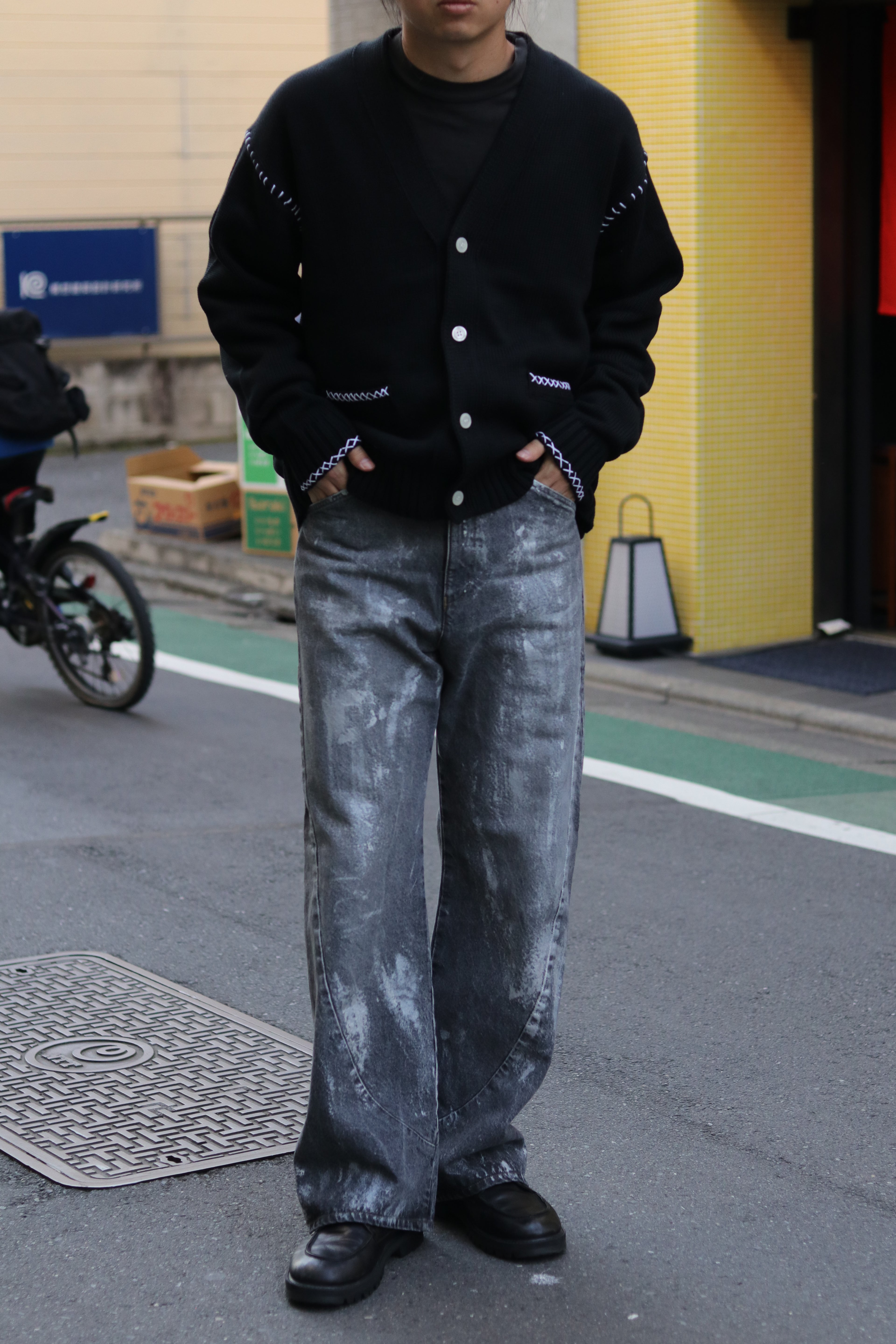 encode  Prototype 3D jeans - SILVER PAINTING / Black