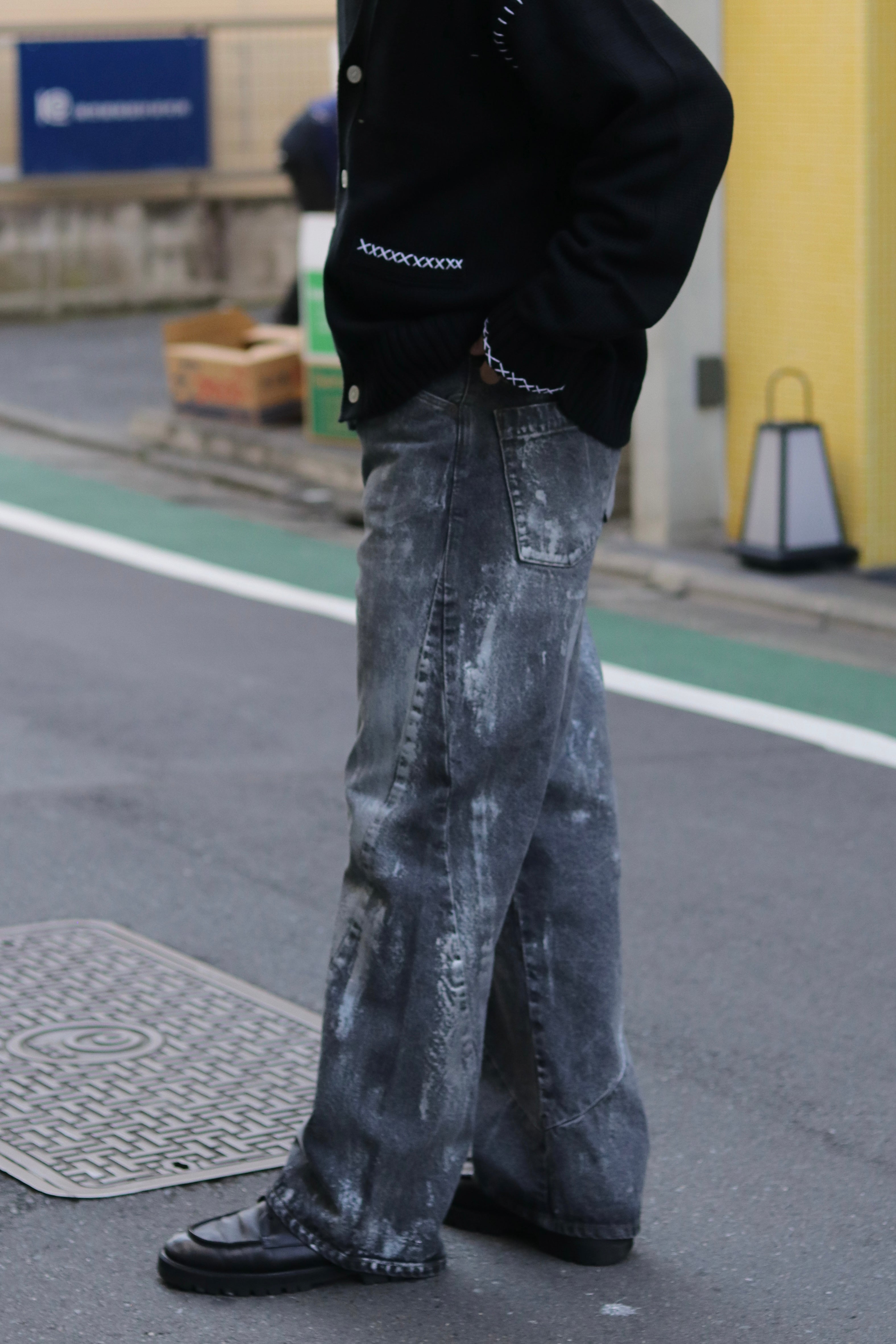 encode  Prototype 3D jeans - SILVER PAINTING / Black