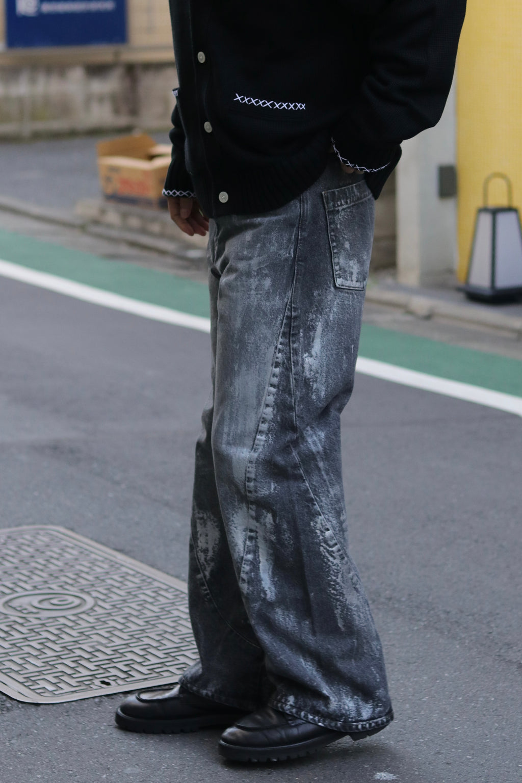 encode  Prototype 3D jeans - SILVER PAINTING / Black