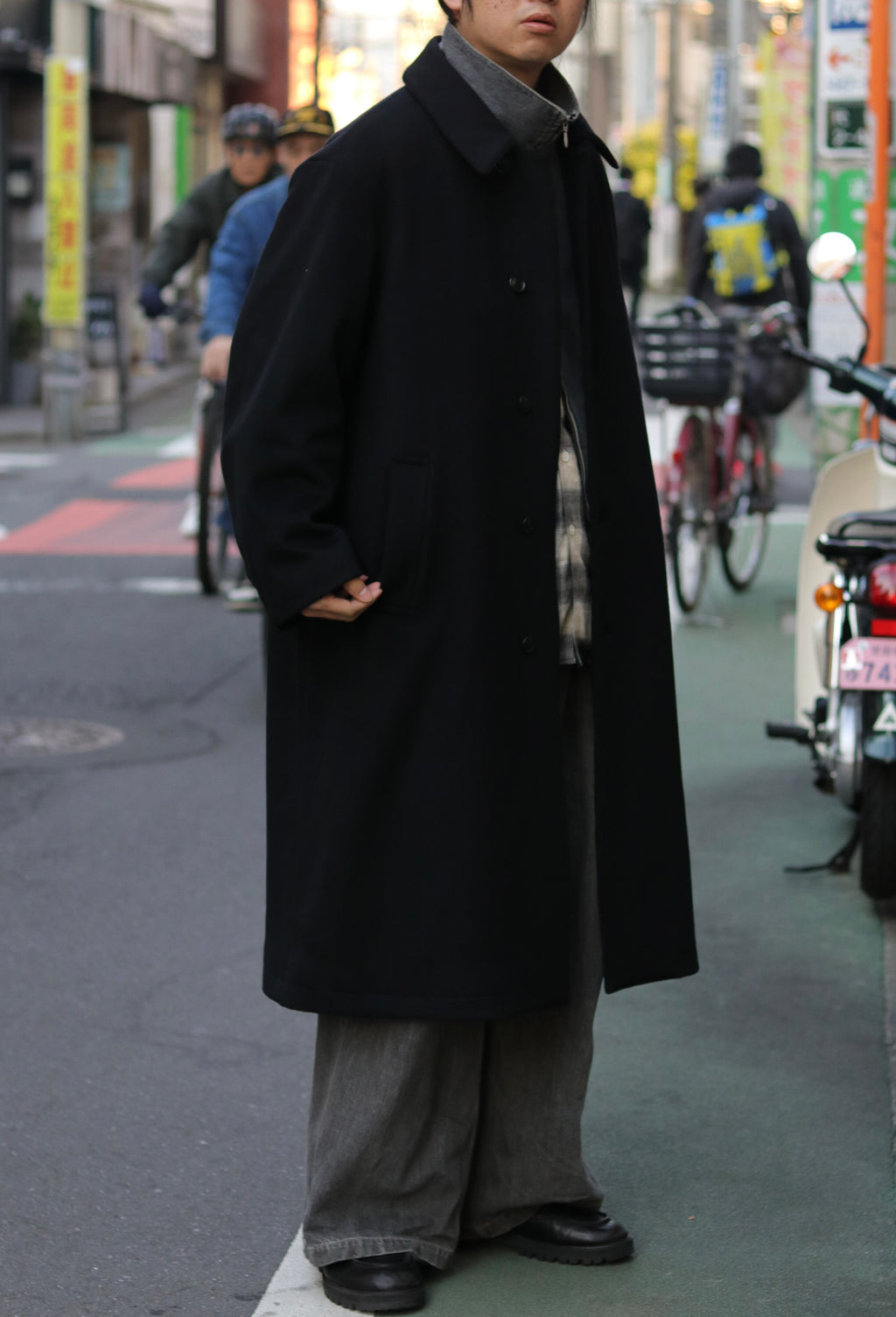 【LAST1】superNova. Bal collar coat - Melton / Black